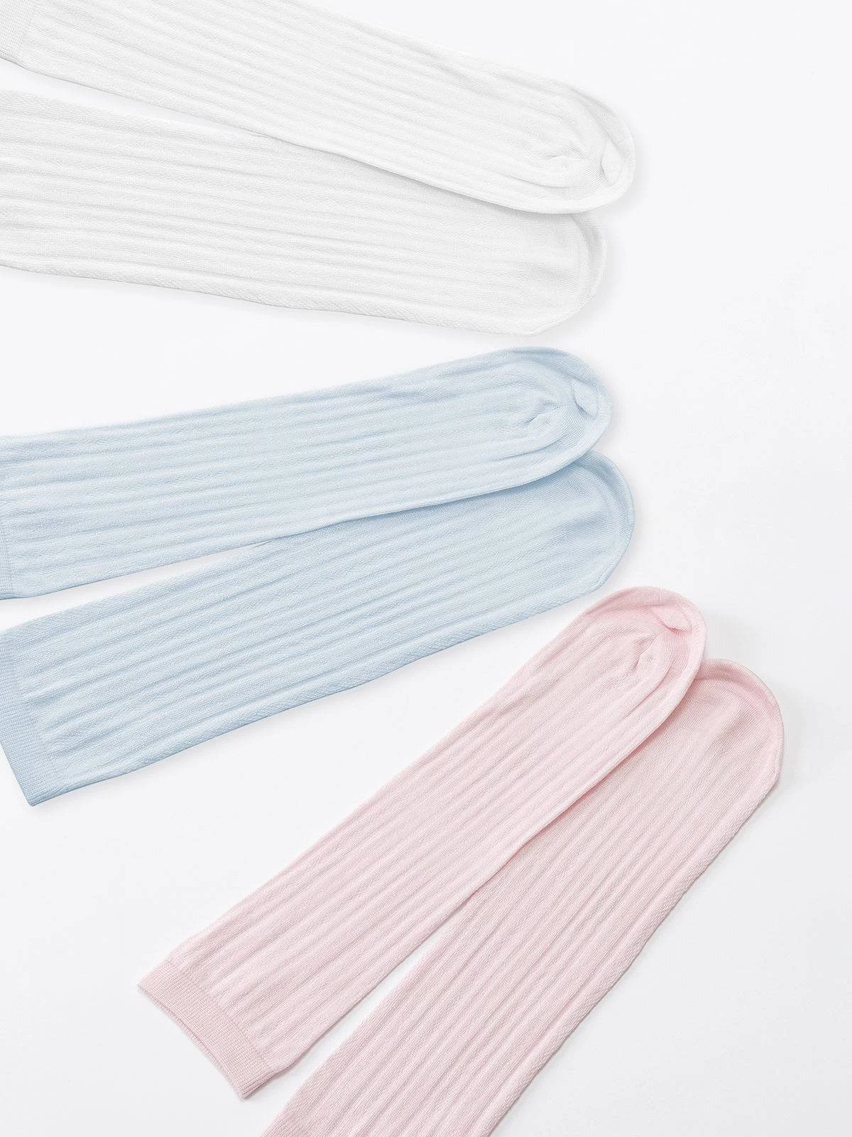 3-Pack Heel-less Mulberry Silk Socks-Kids & Wom