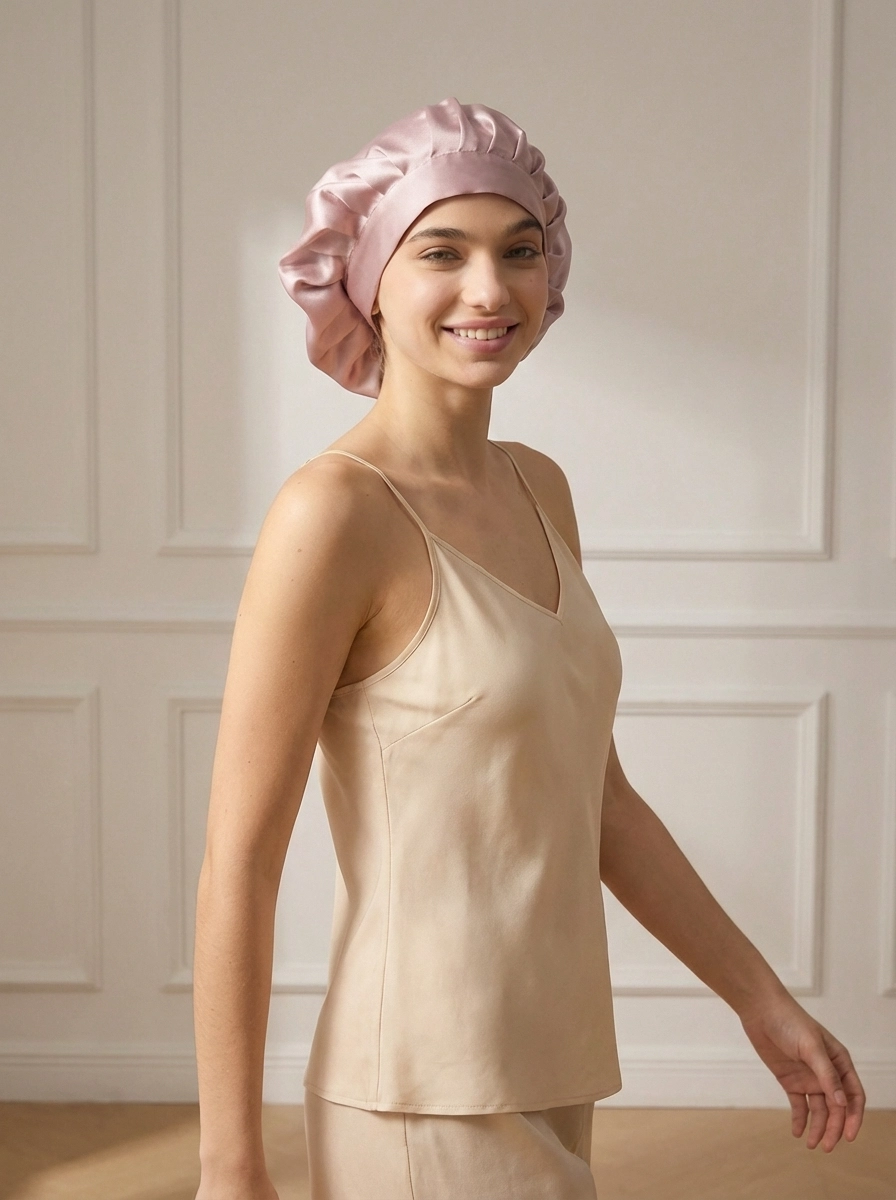 Back-Tie Silk Bonnet - 'SilkTie'