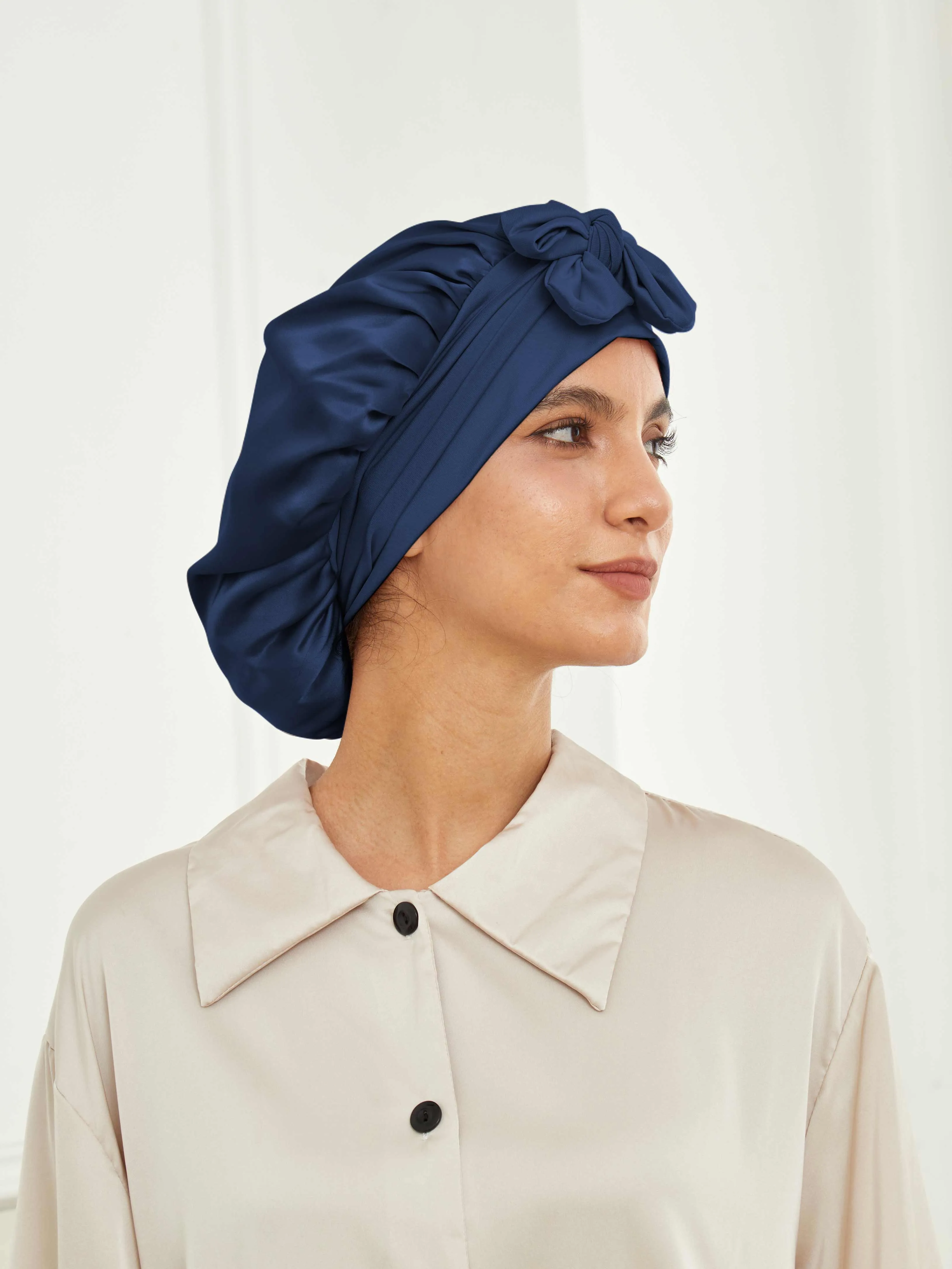 Long-Tie Silk Bonnet - 'BowTie'