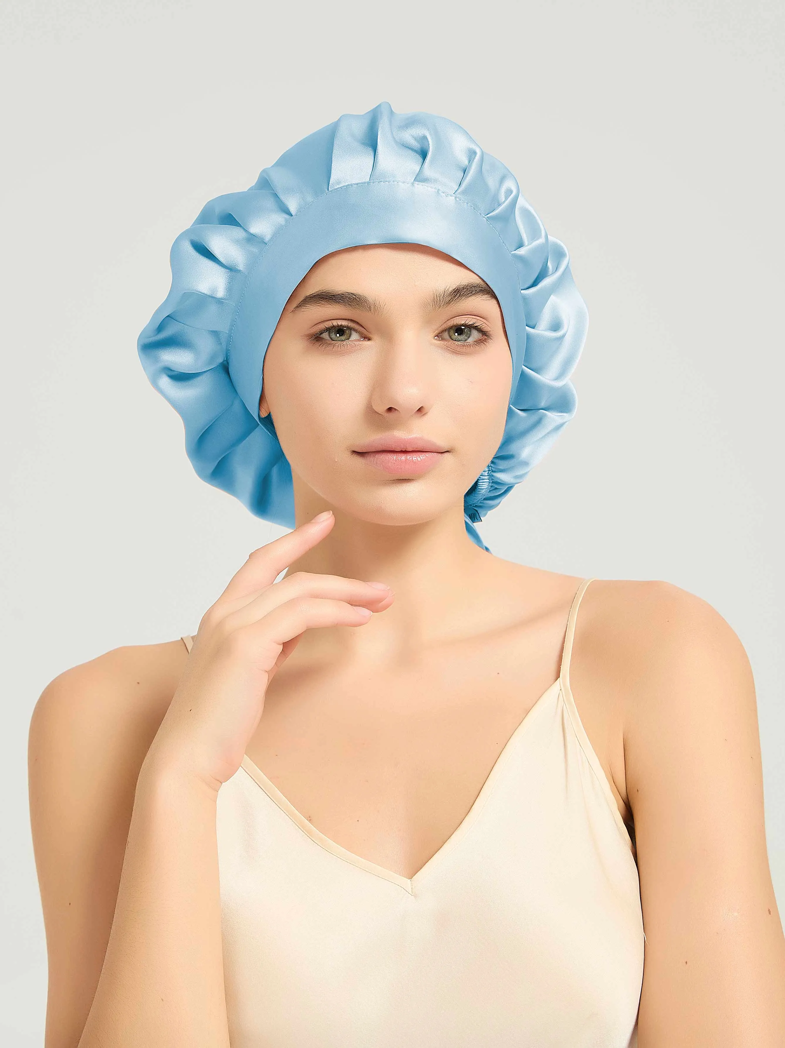 Back-Tie Silk Bonnet - 'SilkTie'