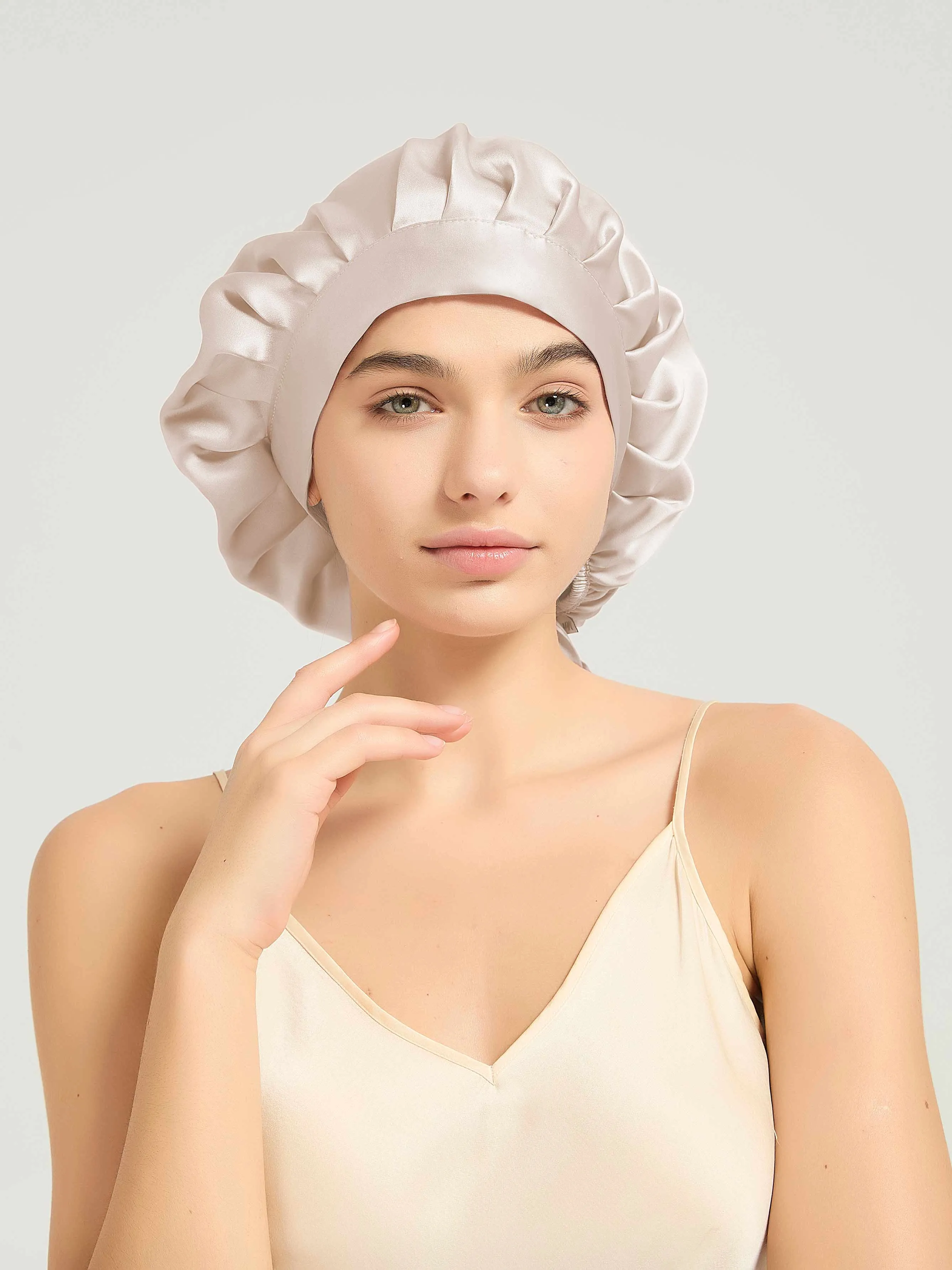 Back-Tie Silk Bonnet - 'SilkTie'