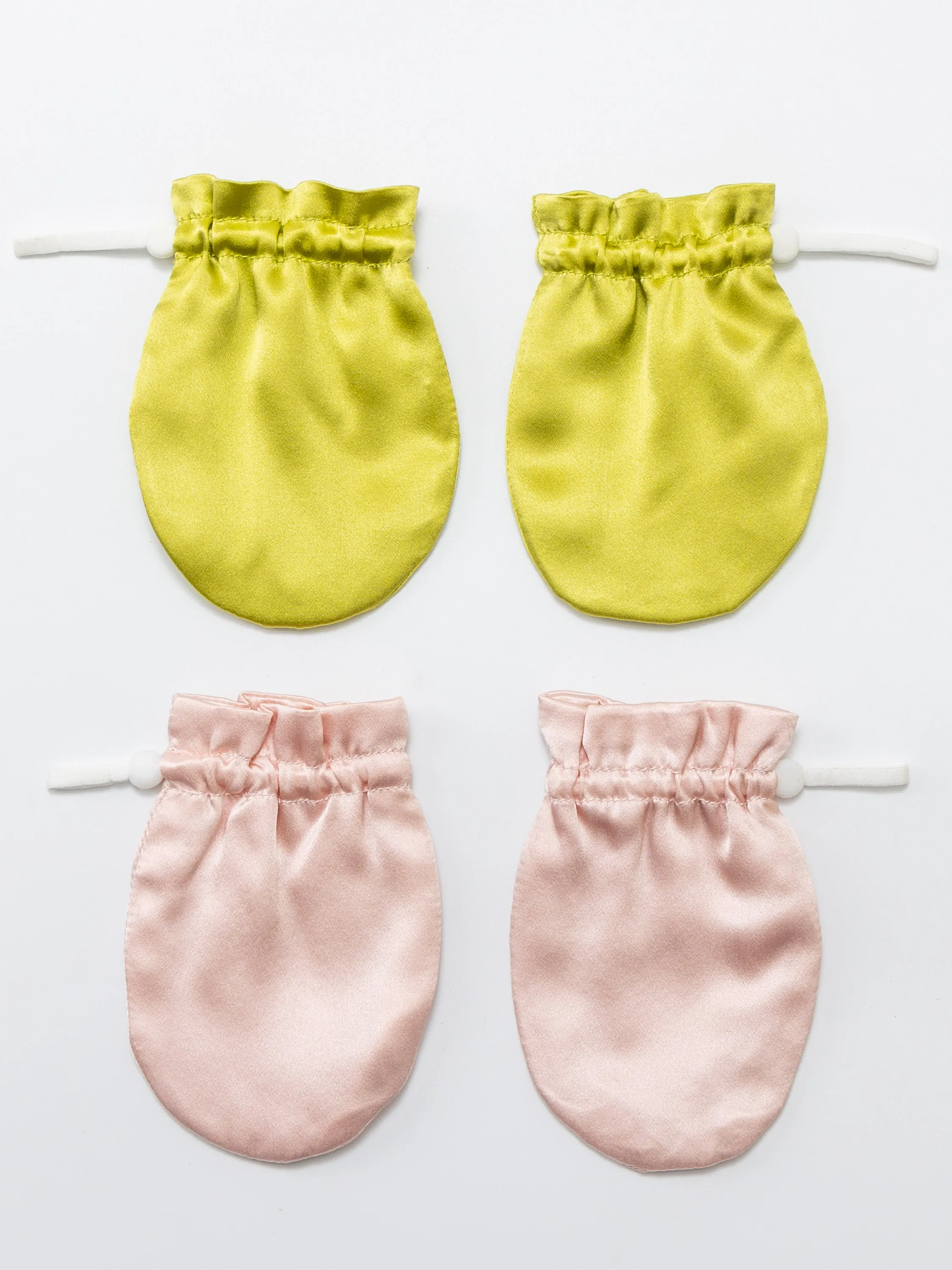 Silk Newborn Scratch Mittens-Set of 4 Macaron Colors