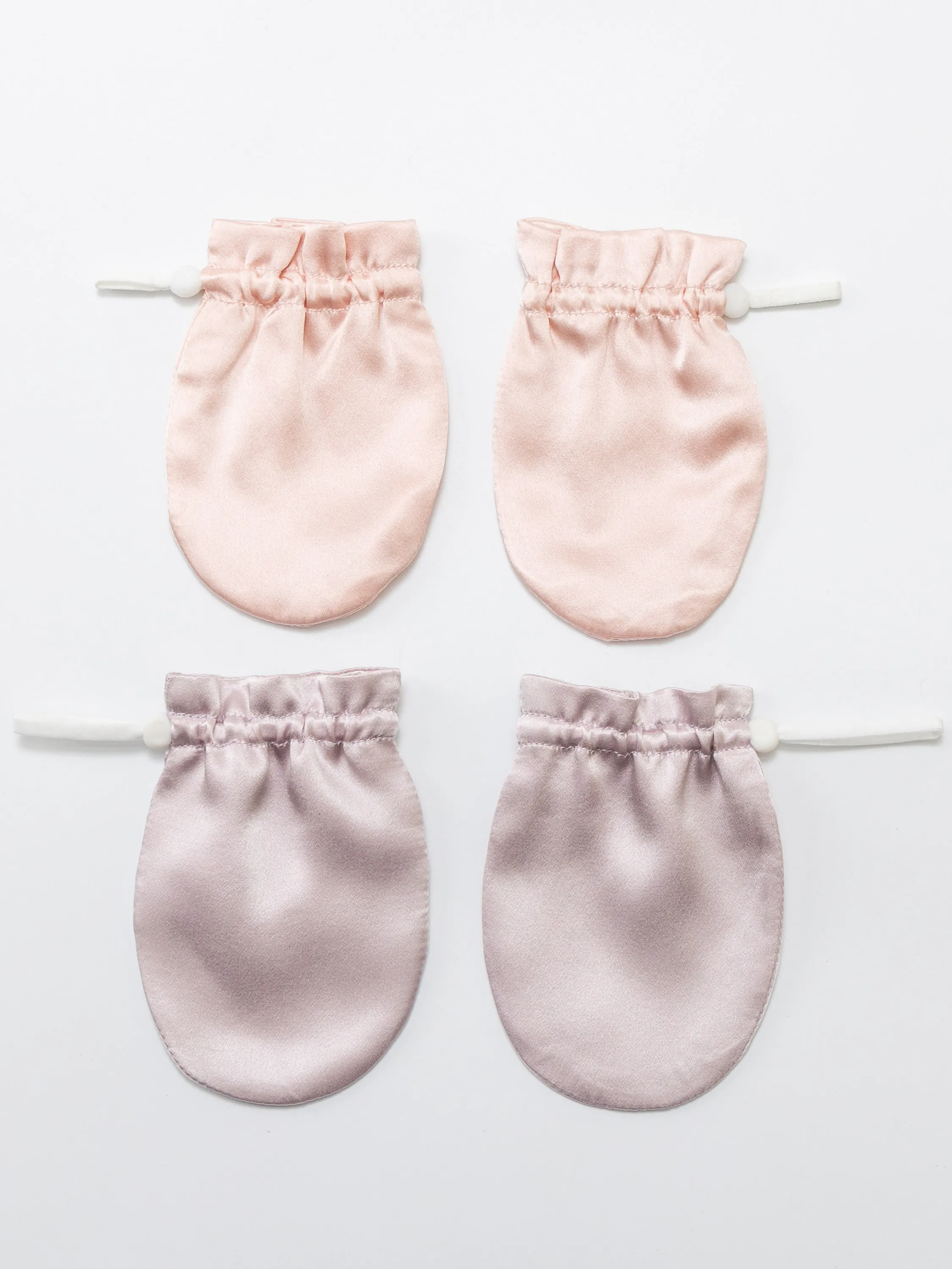 Silk Newborn Scratch Mittens-Set of 4 Macaron Colors