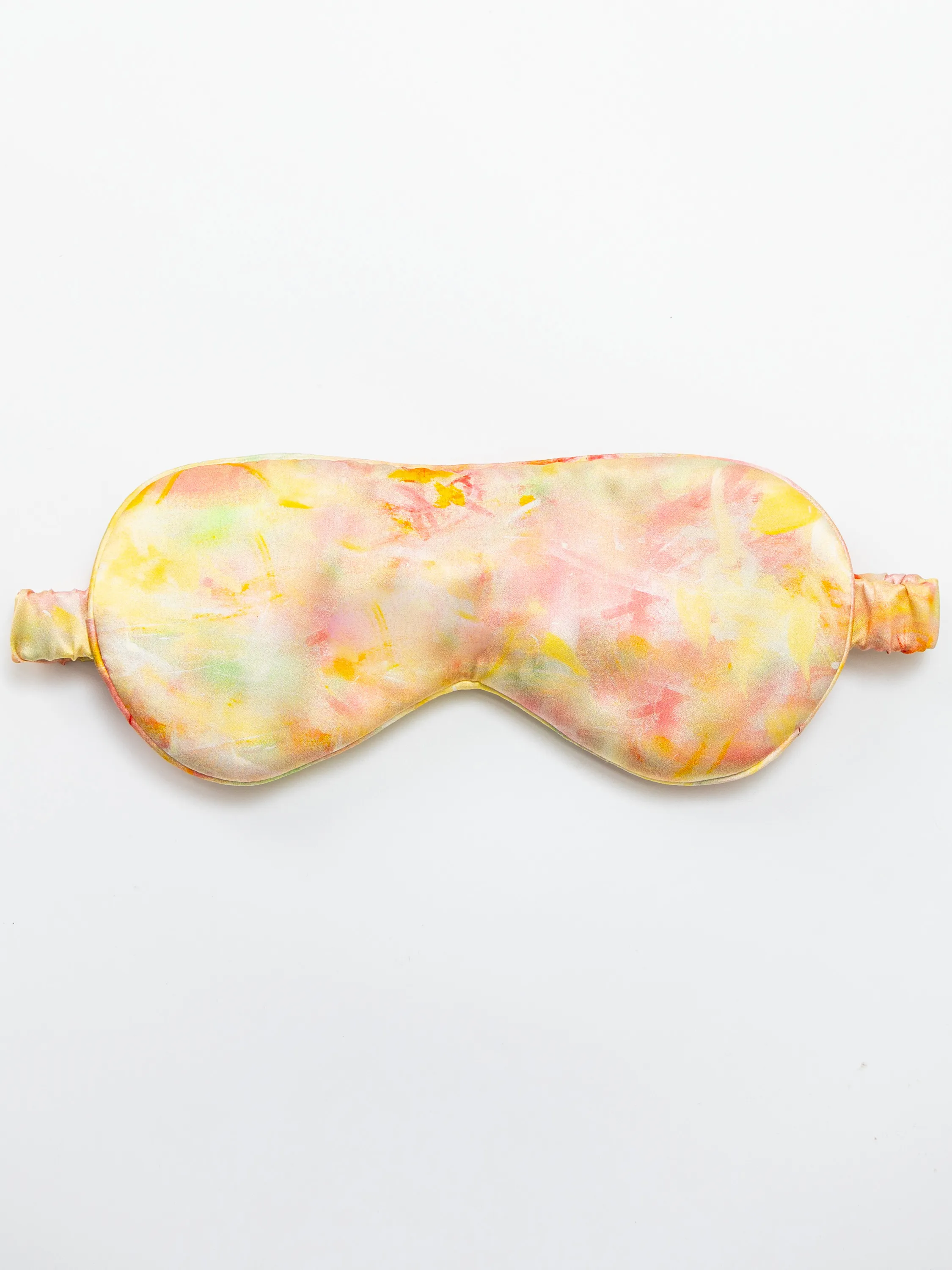 "Morning Mist" Silk Eye Mask & Scrunchie Set - Peach/Pastel