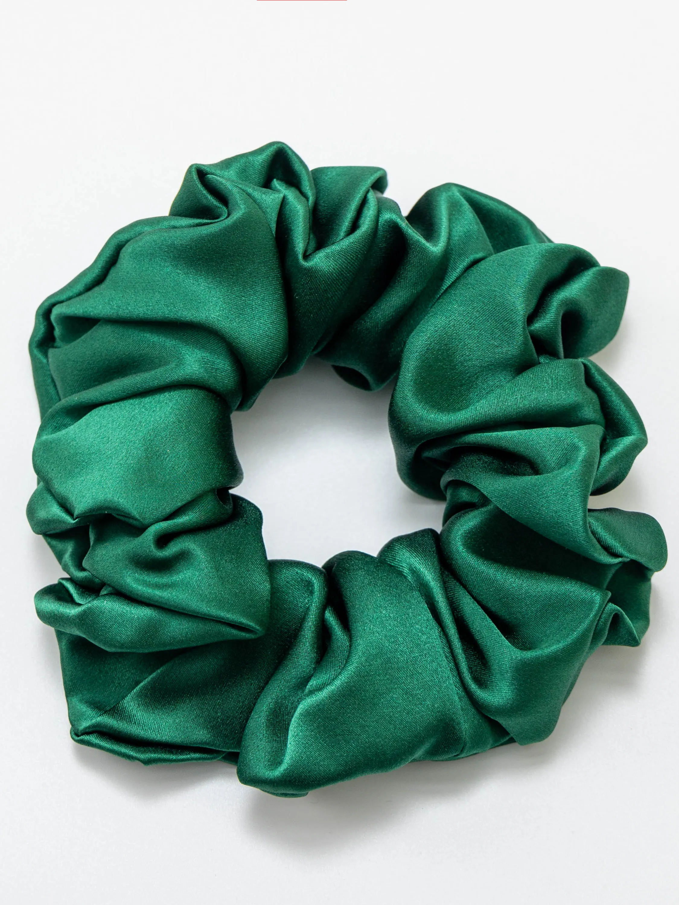 "Forest & Glow" Silk Scrunchie Trio Set - Emerald/Gold/Peach