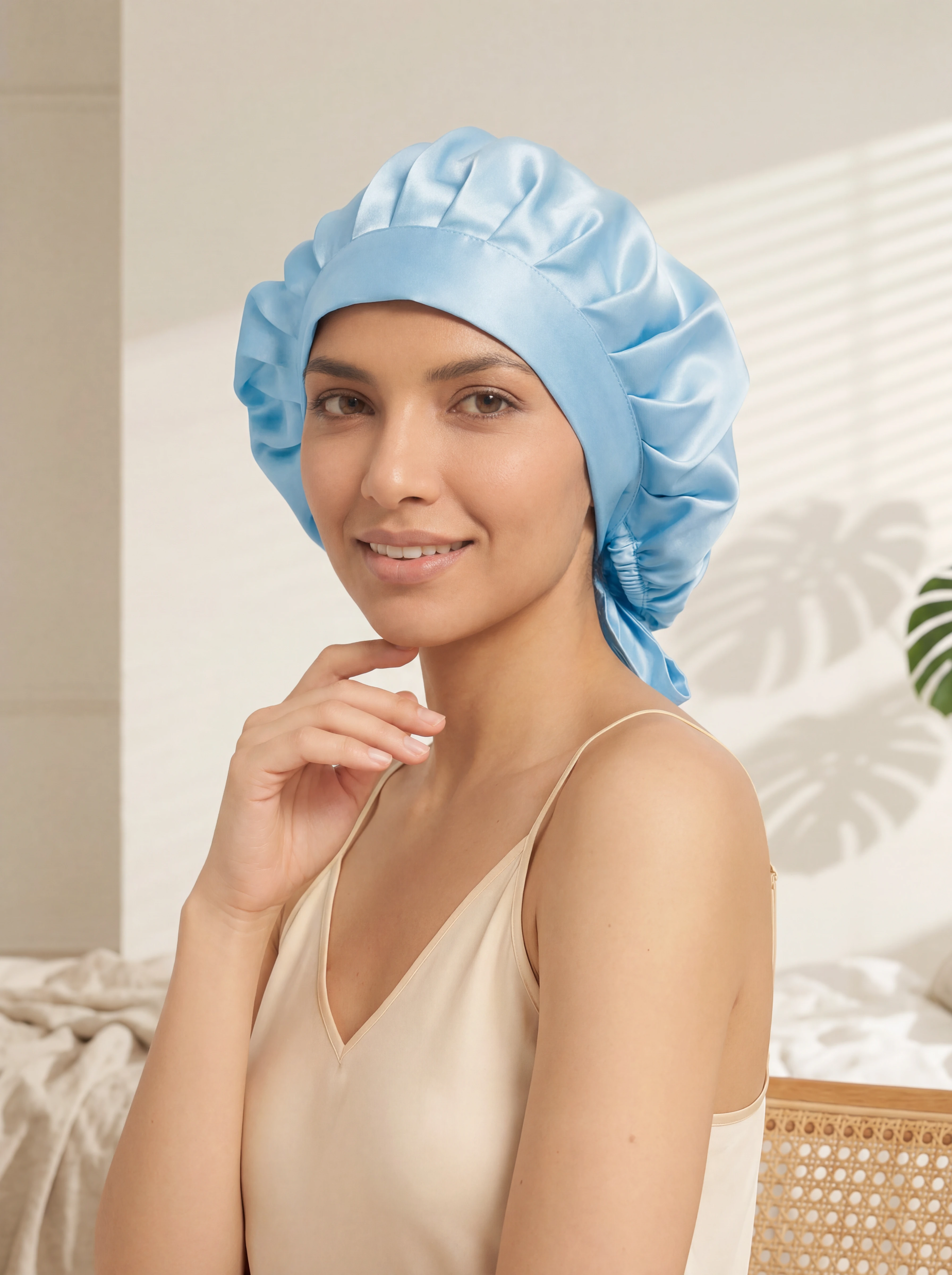 Back-Tie Silk Bonnet - 'SilkTie'