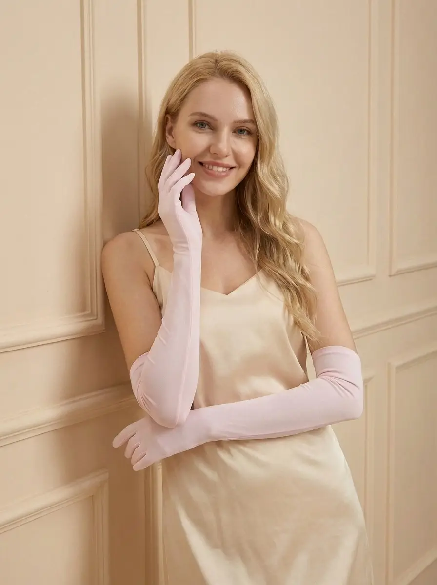 Elbow-Length Silk Gloves for Women
