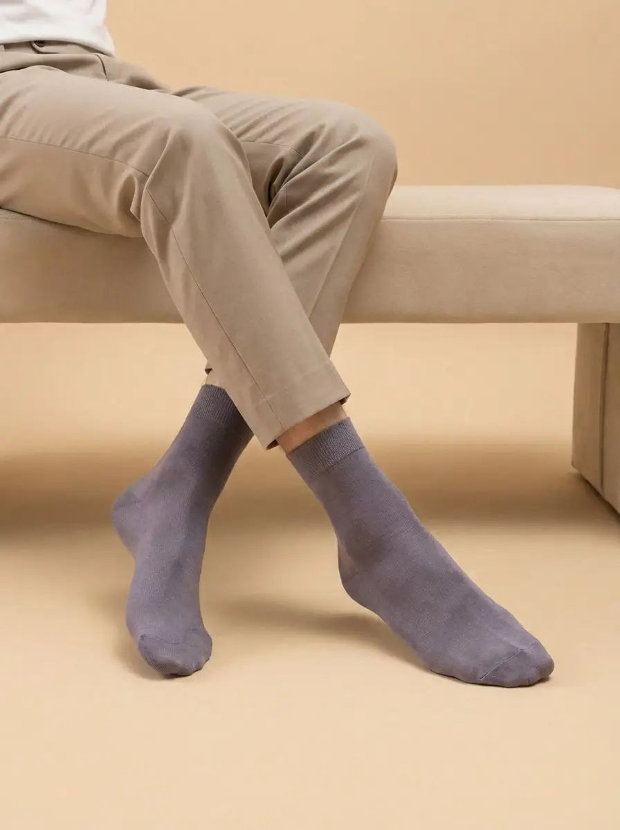 2-Pack Silk Mid-Calf Socks- Men