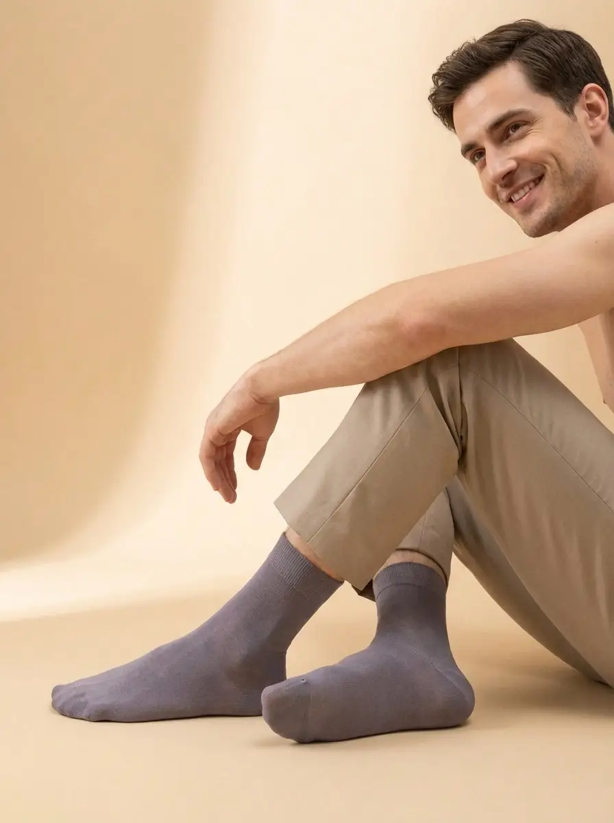 2-Pack Silk Mid-Calf Socks- Men
