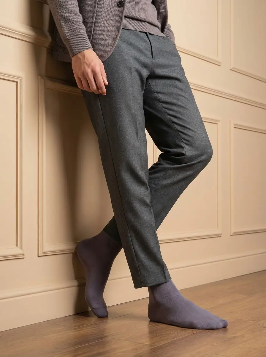 2-Pack Silk Mid-Calf Socks- Men