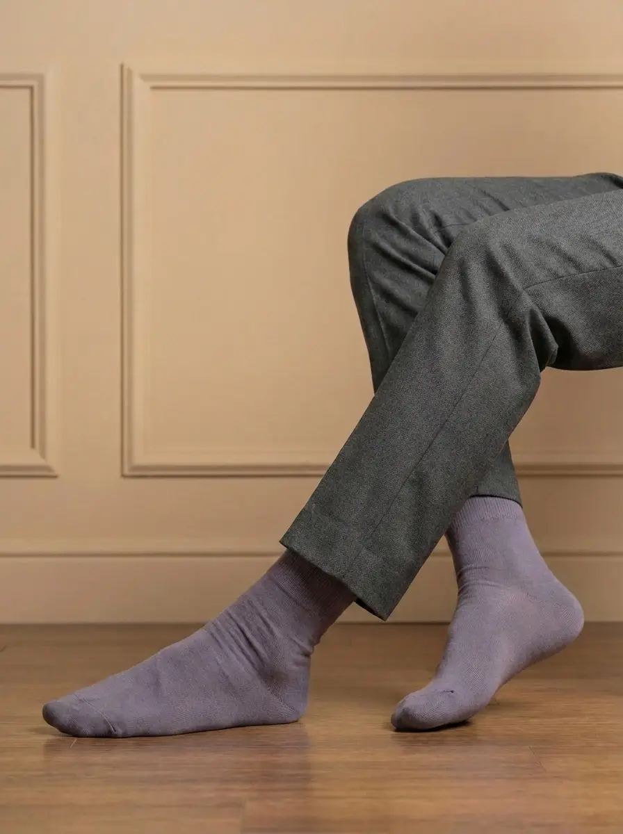 2-Pack Silk Mid-Calf Socks- Men