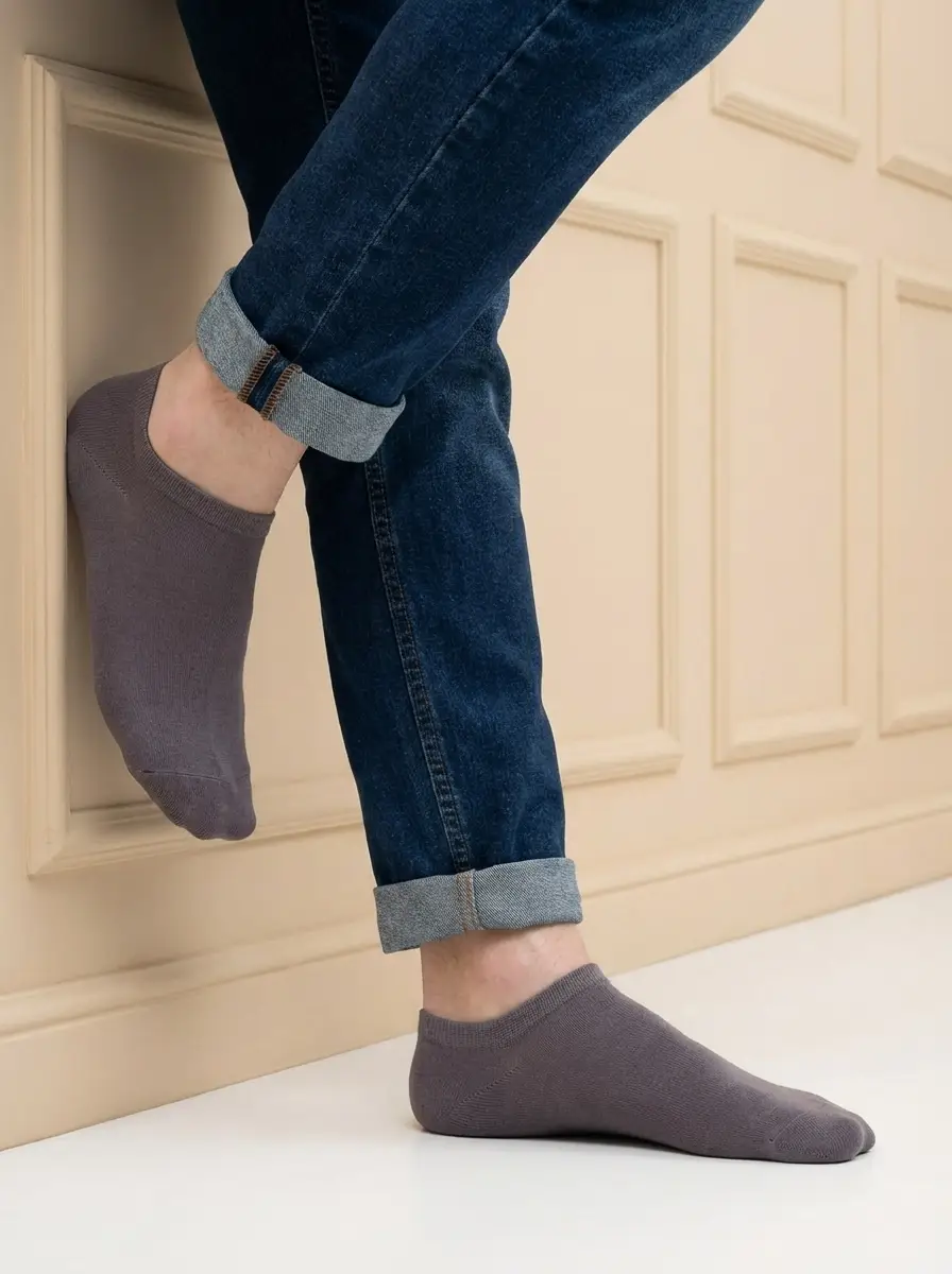 3-Pack Silk Low-Cut Ankle Socks-Men