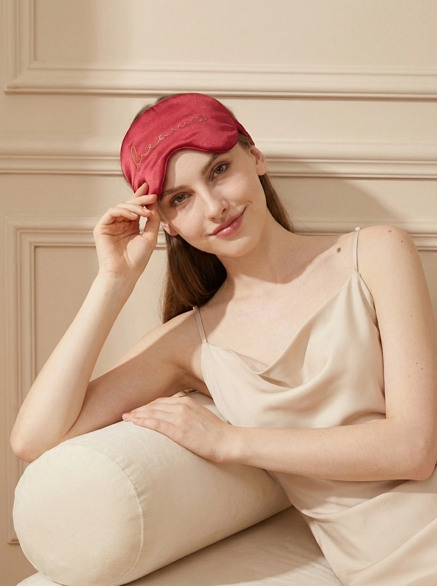 Silk Sleep Mask with Elastic Band for Christmas