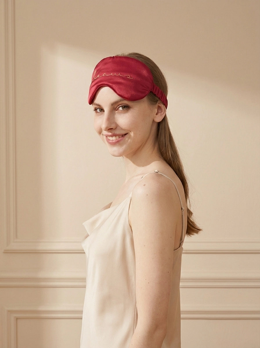 Silk Sleep Mask with Elastic Band for Christmas