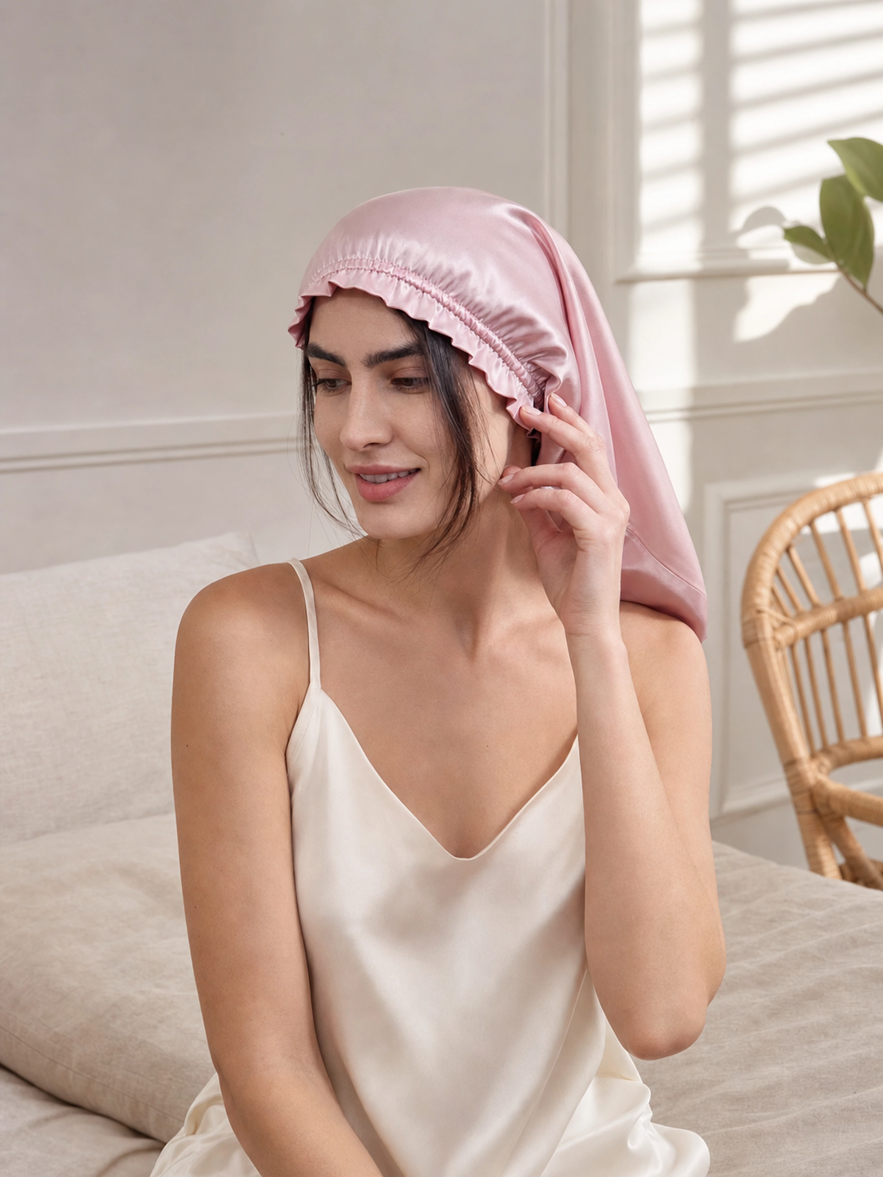 Muriersilk Long Ruffled Silk Turban - RuffleLong — packaging shot — premium mulberry silk