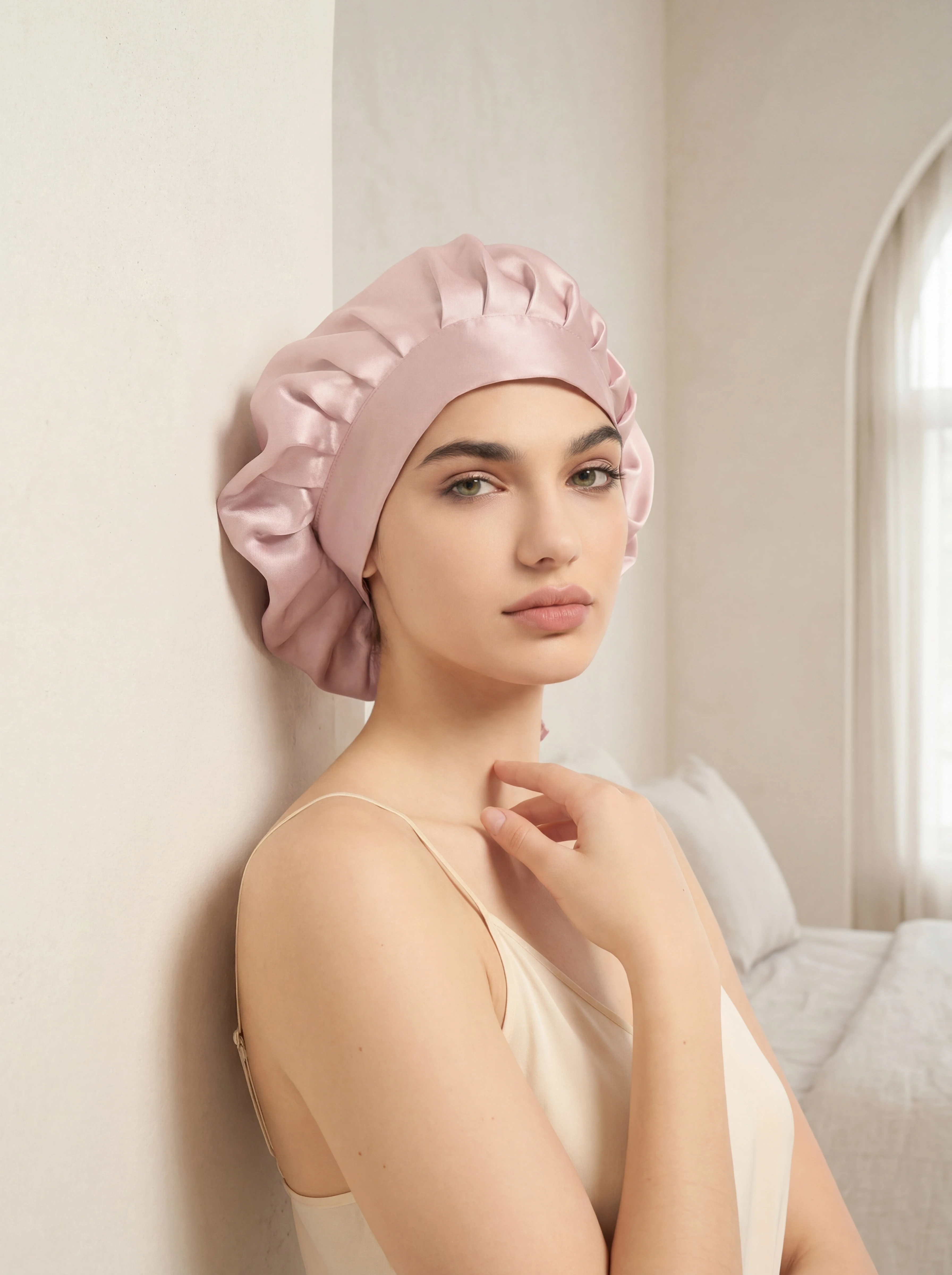 Back-Tie Silk Bonnet - 'SilkTie'