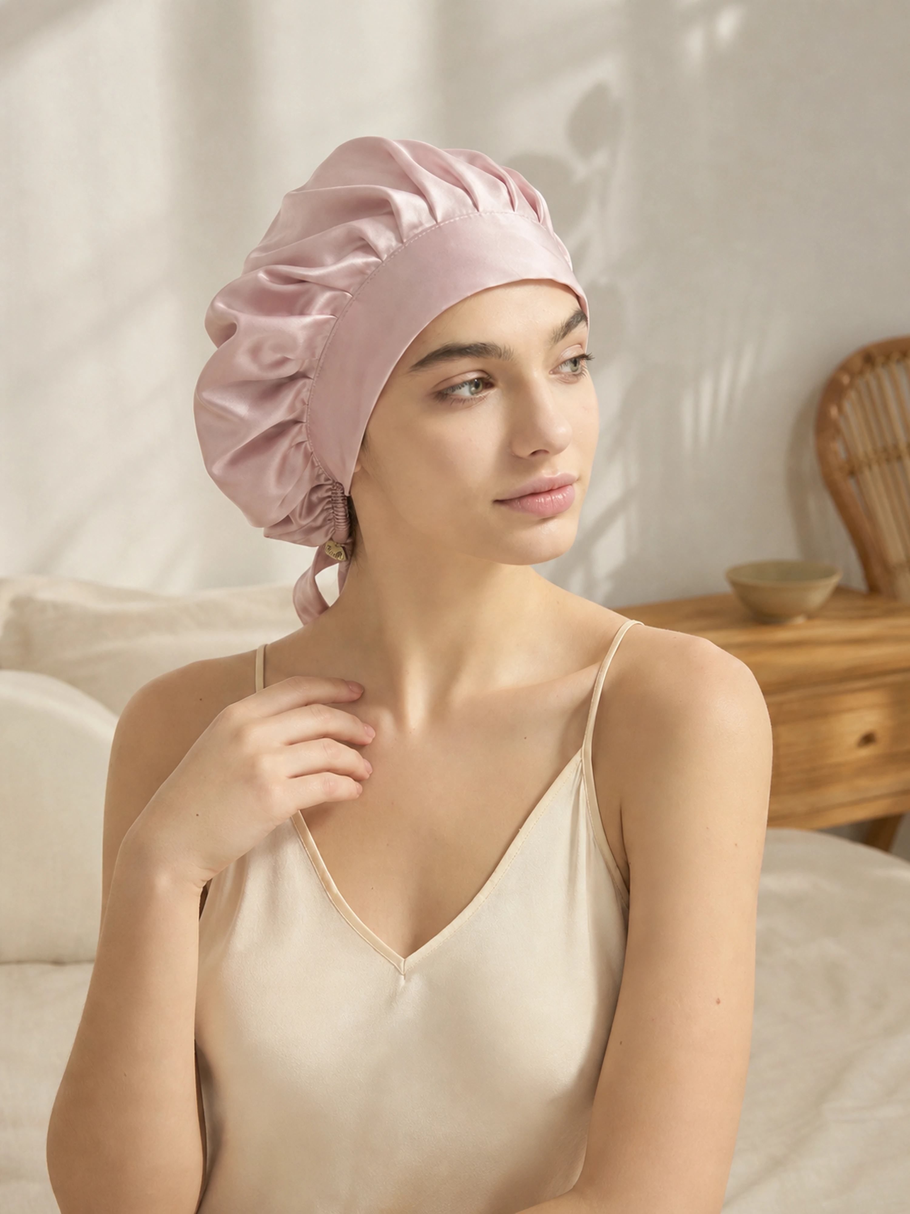 Muriersilk Back-Tie Silk Bonnet - SilkTie — packaging shot — premium mulberry silk