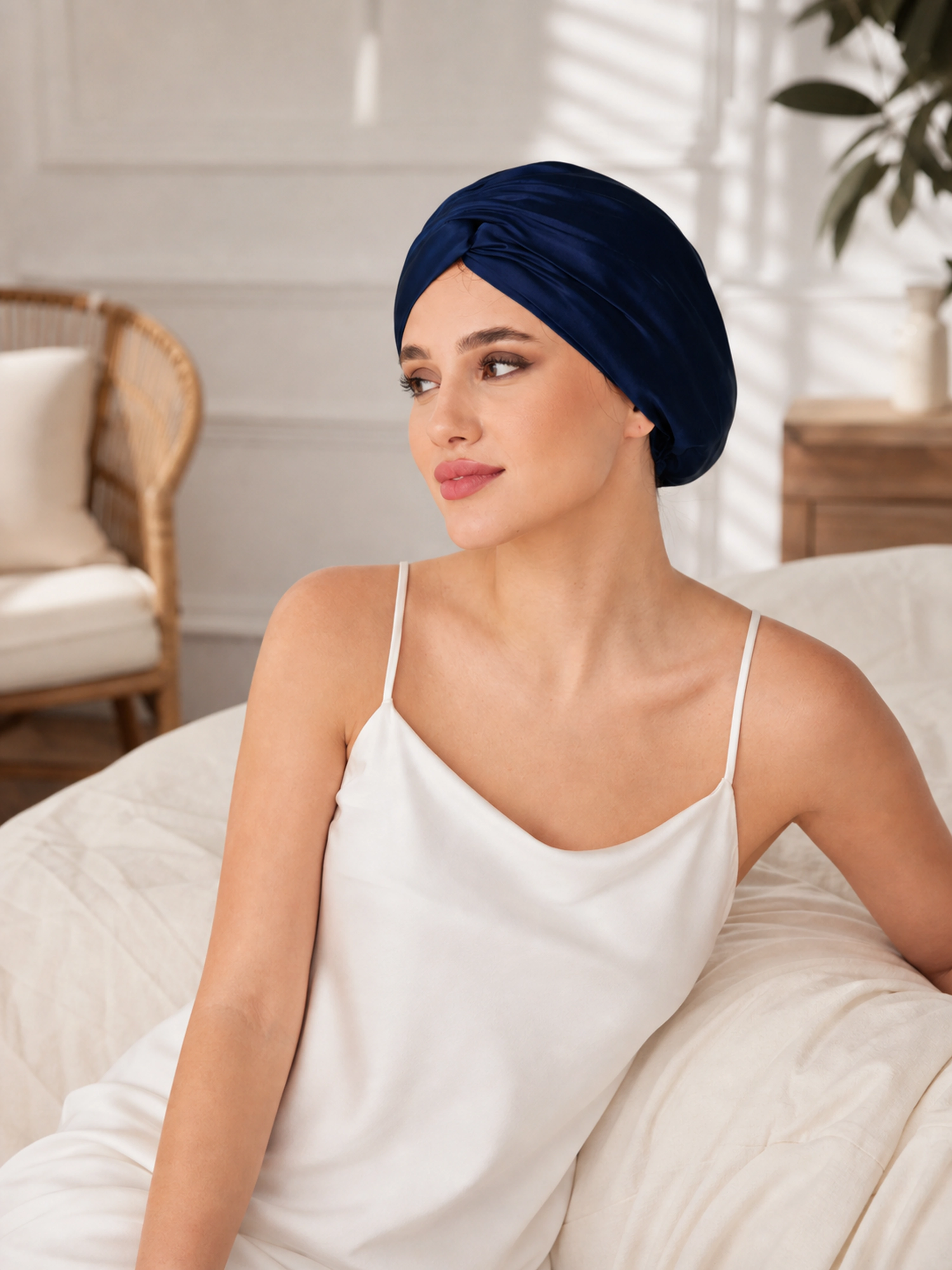 Muriersilk Reversible Silk Turban - DuoTwist — lined interior — premium mulberry silk