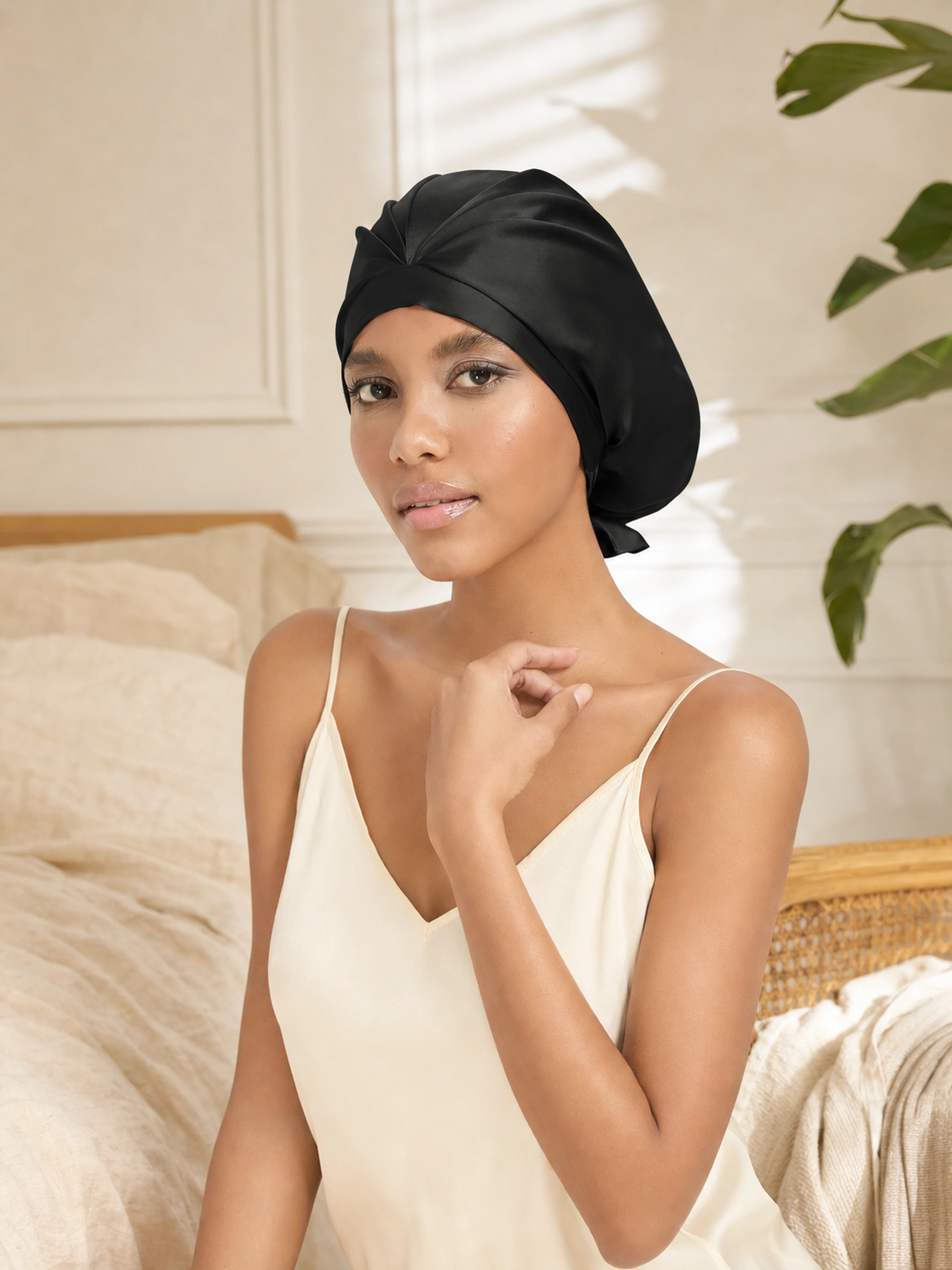 Muriersilk Tie-Back Silk Turban - KnotTie — flat lay — premium mulberry silk for everyday luxury