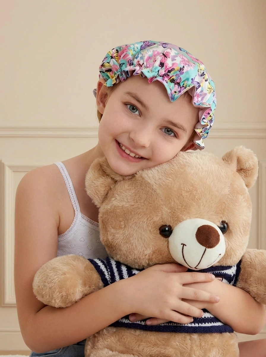 Reversible Floral-Print Silk Sleep Cap - 'KidDuo'