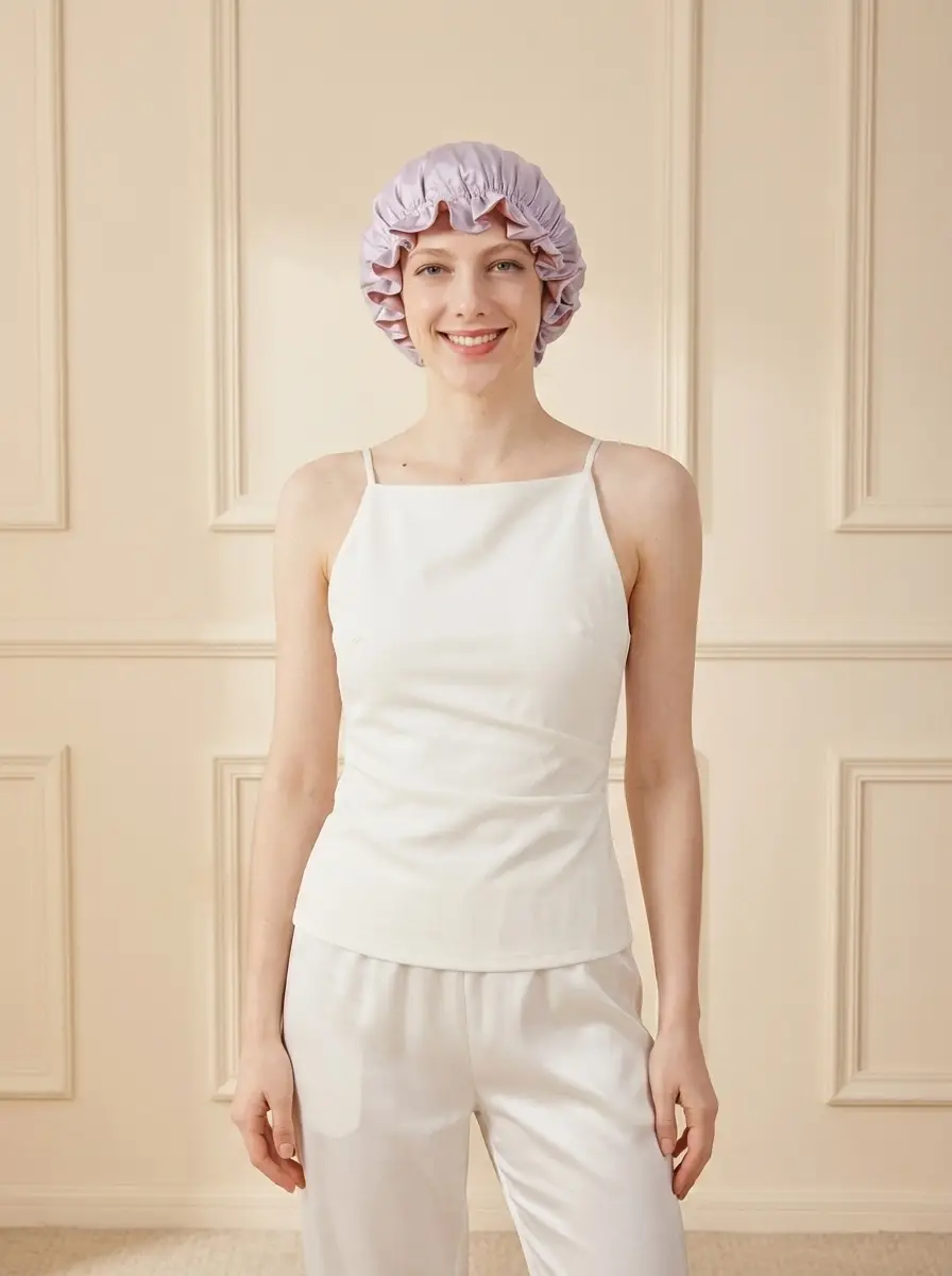 Ruffled Reversible Silk Bonnet - 'SilkRuffle'