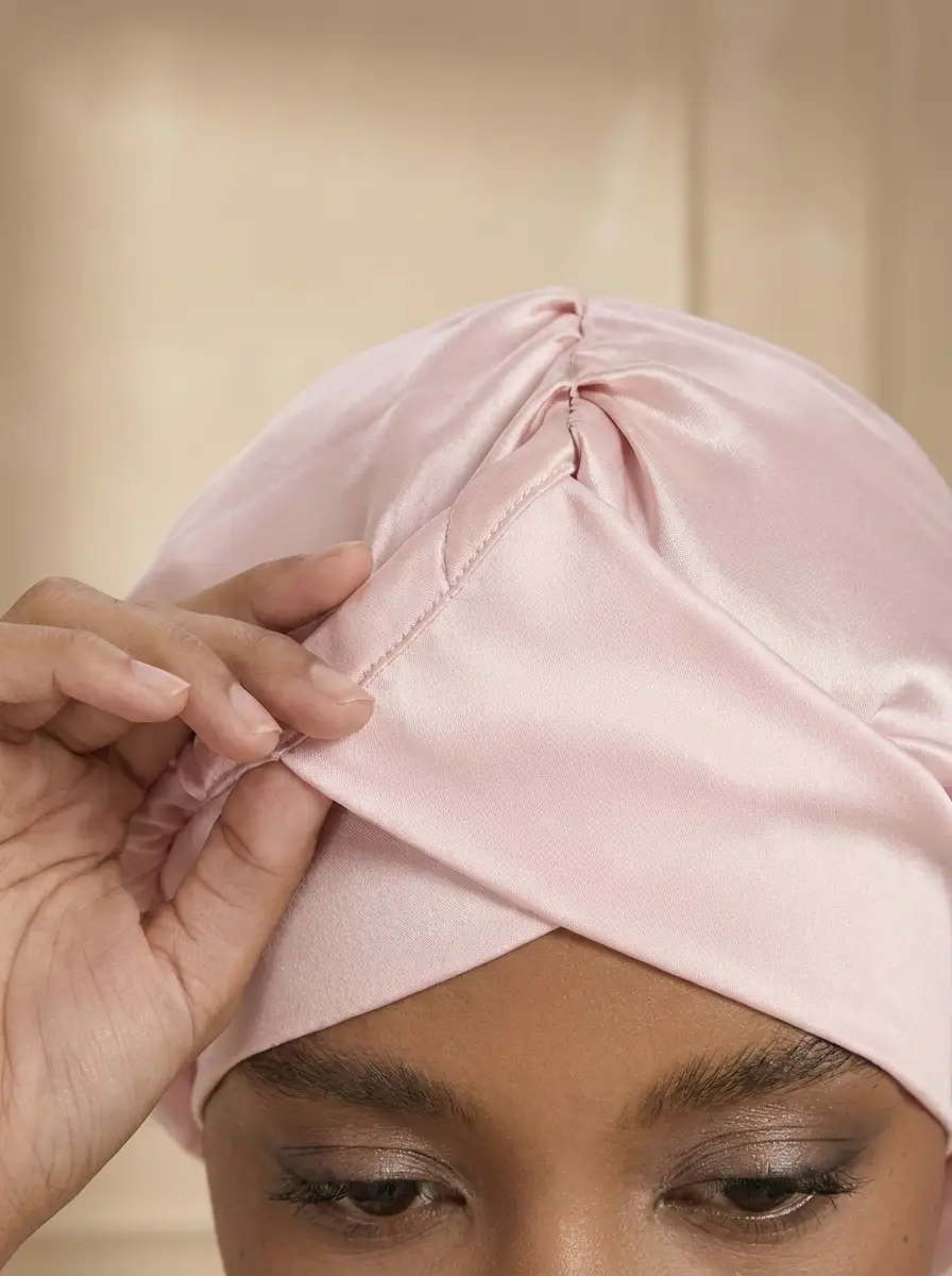 Wide-Band Twisted Silk Turban-'CoilBand'