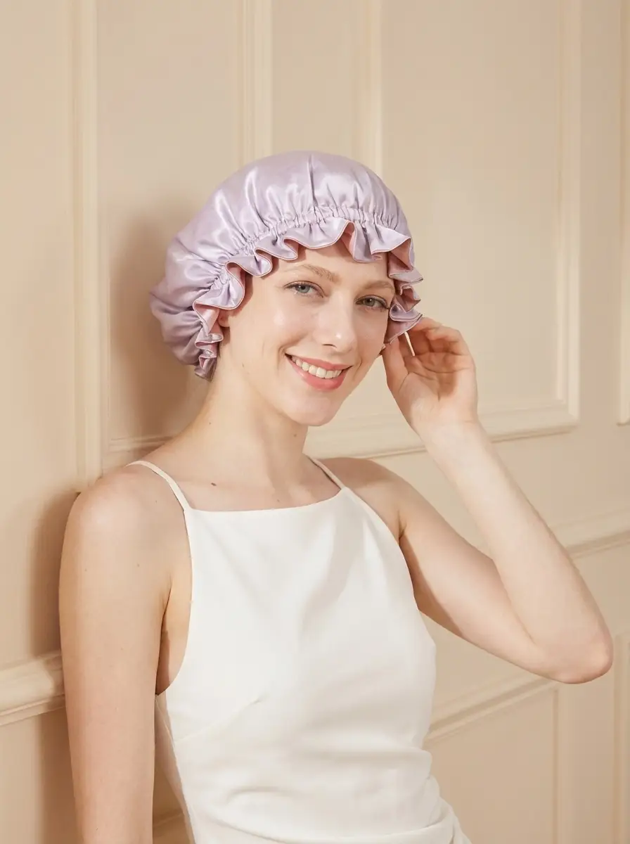 Ruffled Reversible Silk Bonnet - 'SilkRuffle'