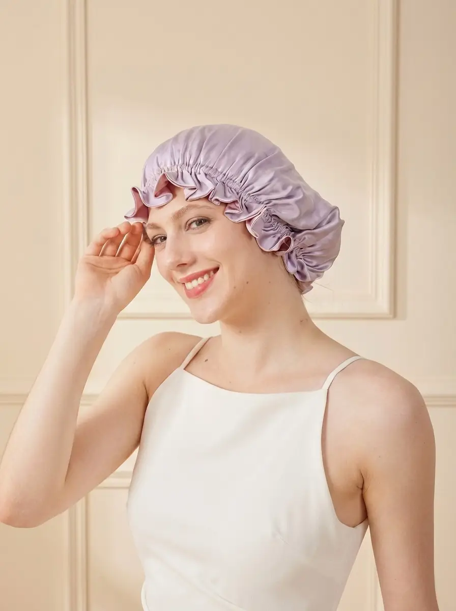 Ruffled Reversible Silk Bonnet - 'SilkRuffle'