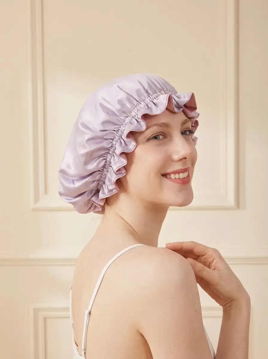 Ruffled Reversible Silk Bonnet - 'SilkRuffle'