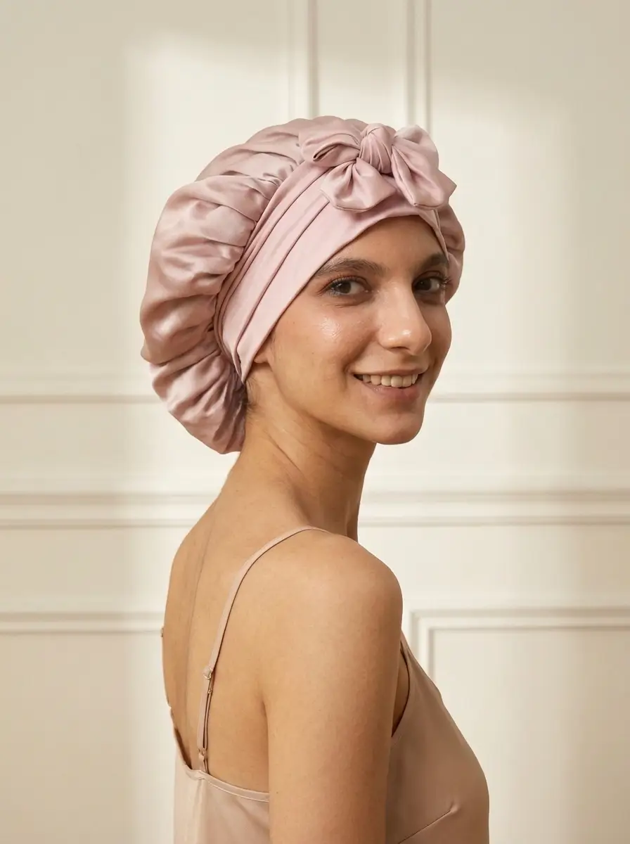Long-Tie Silk Bonnet - 'BowTie'