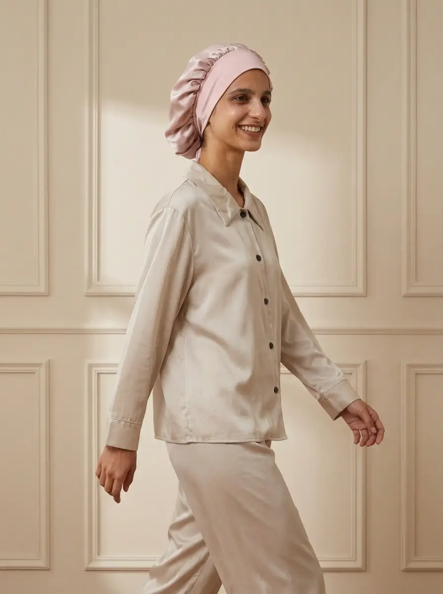 Long-Tie Silk Bonnet - 'BowTie'