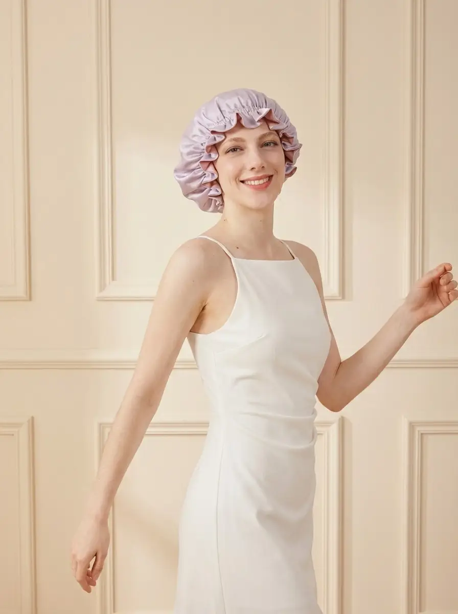 Ruffled Reversible Silk Bonnet - 'SilkRuffle'