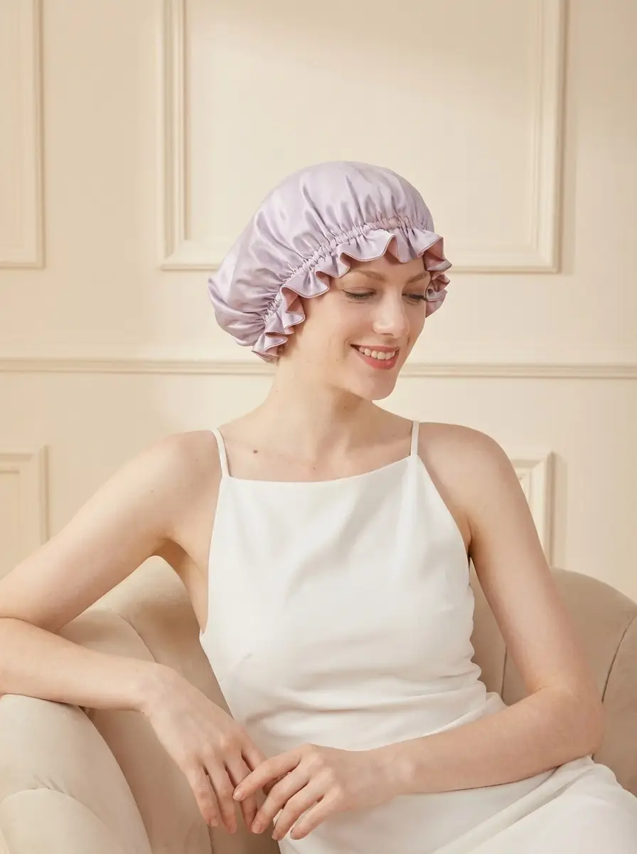 Ruffled Reversible Silk Bonnet - 'SilkRuffle'