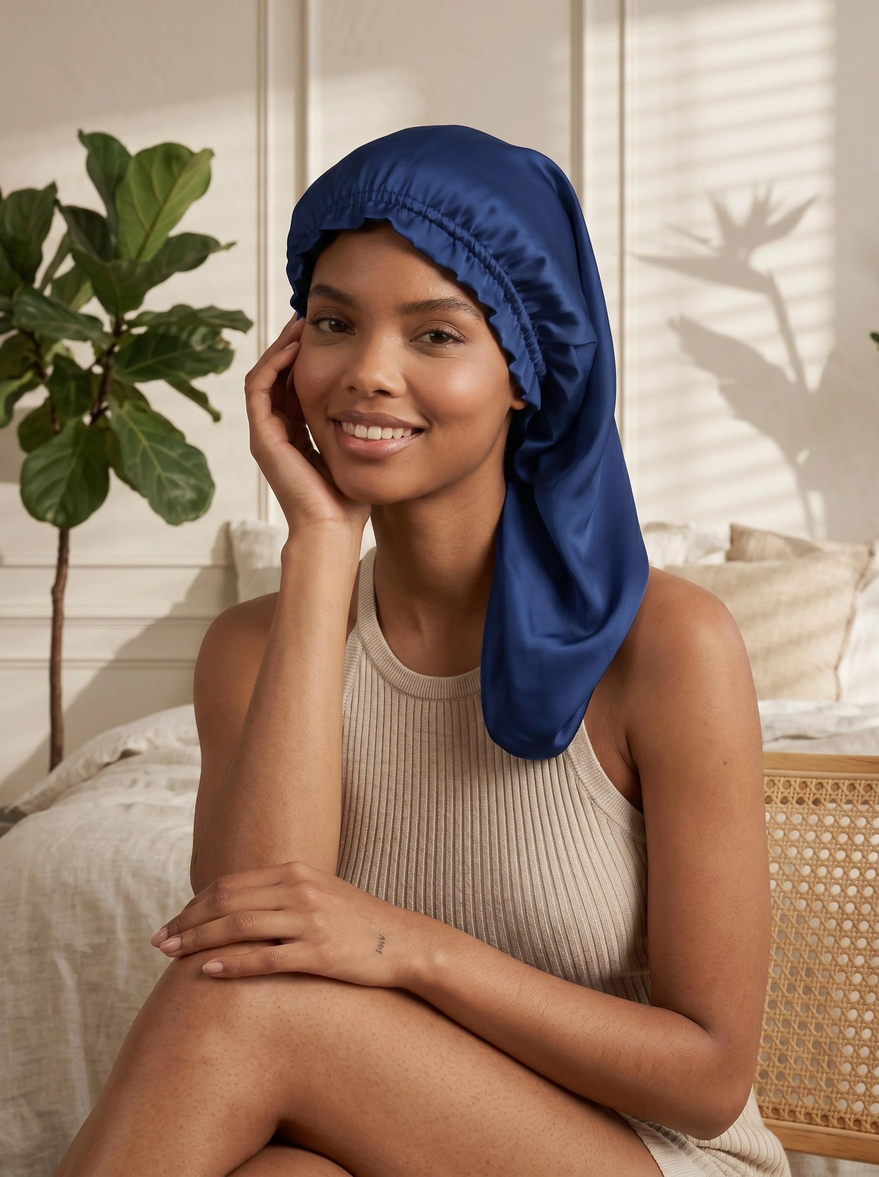 Long Ruffled Silk Turban - 'RuffleLong'