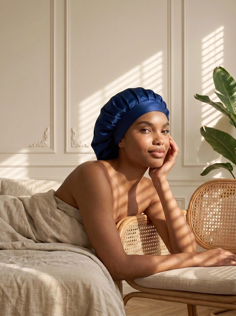 Back-Tie Silk Bonnet - 'SilkTie'