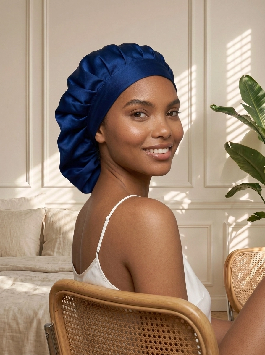 Back-Tie Silk Bonnet - 'SilkTie'