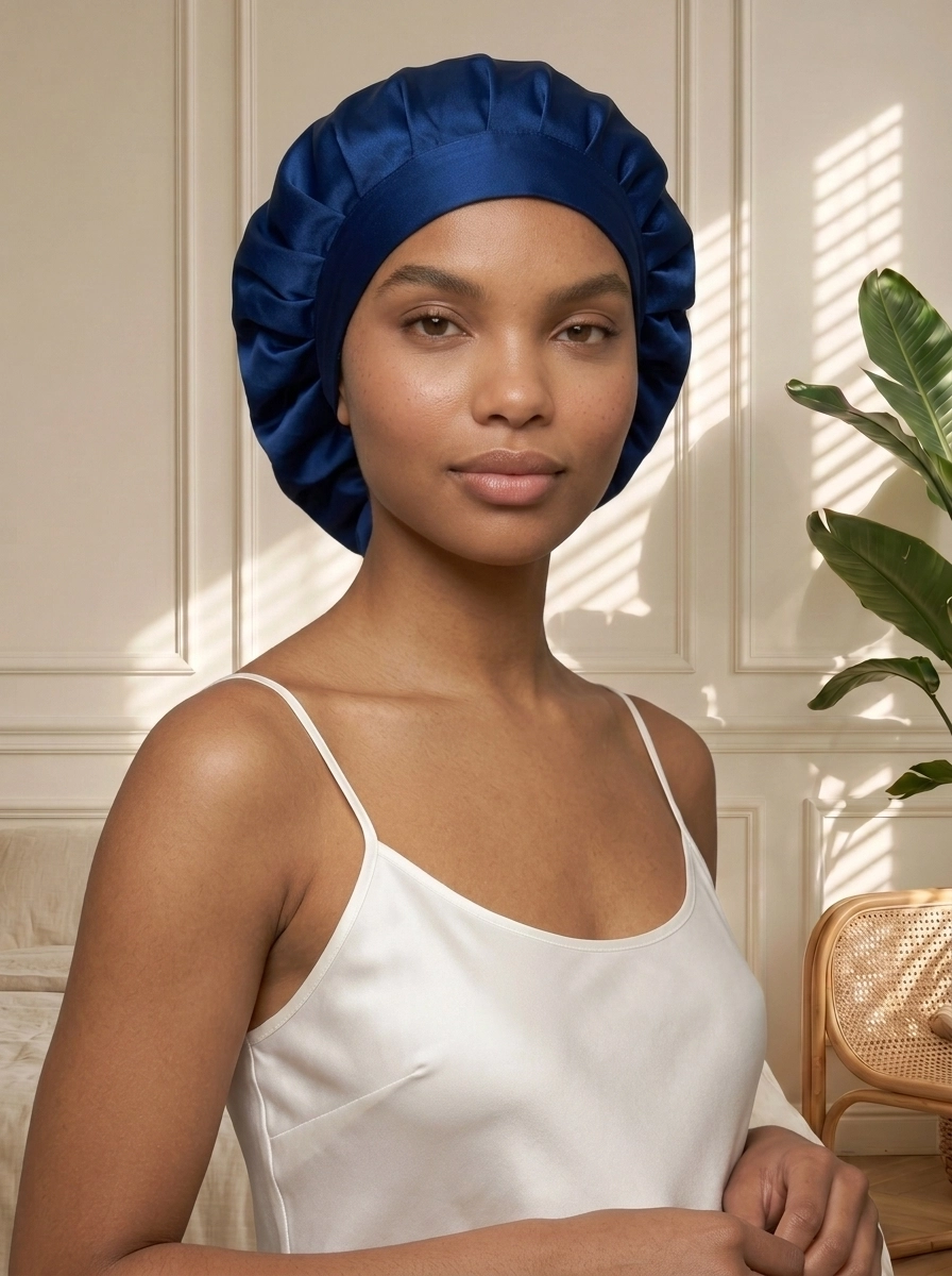 Back-Tie Silk Bonnet - 'SilkTie'