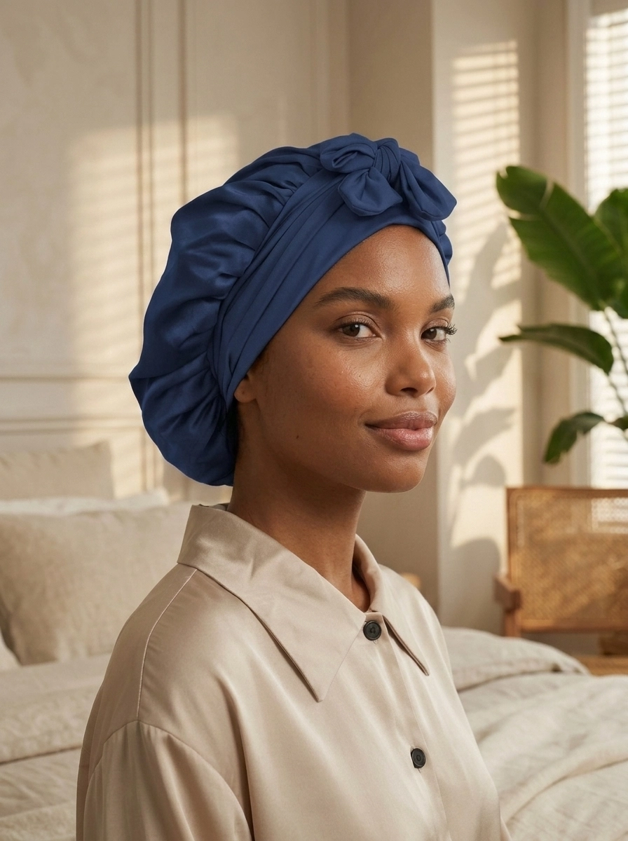 Long-Tie Silk Bonnet - 'BowTie'