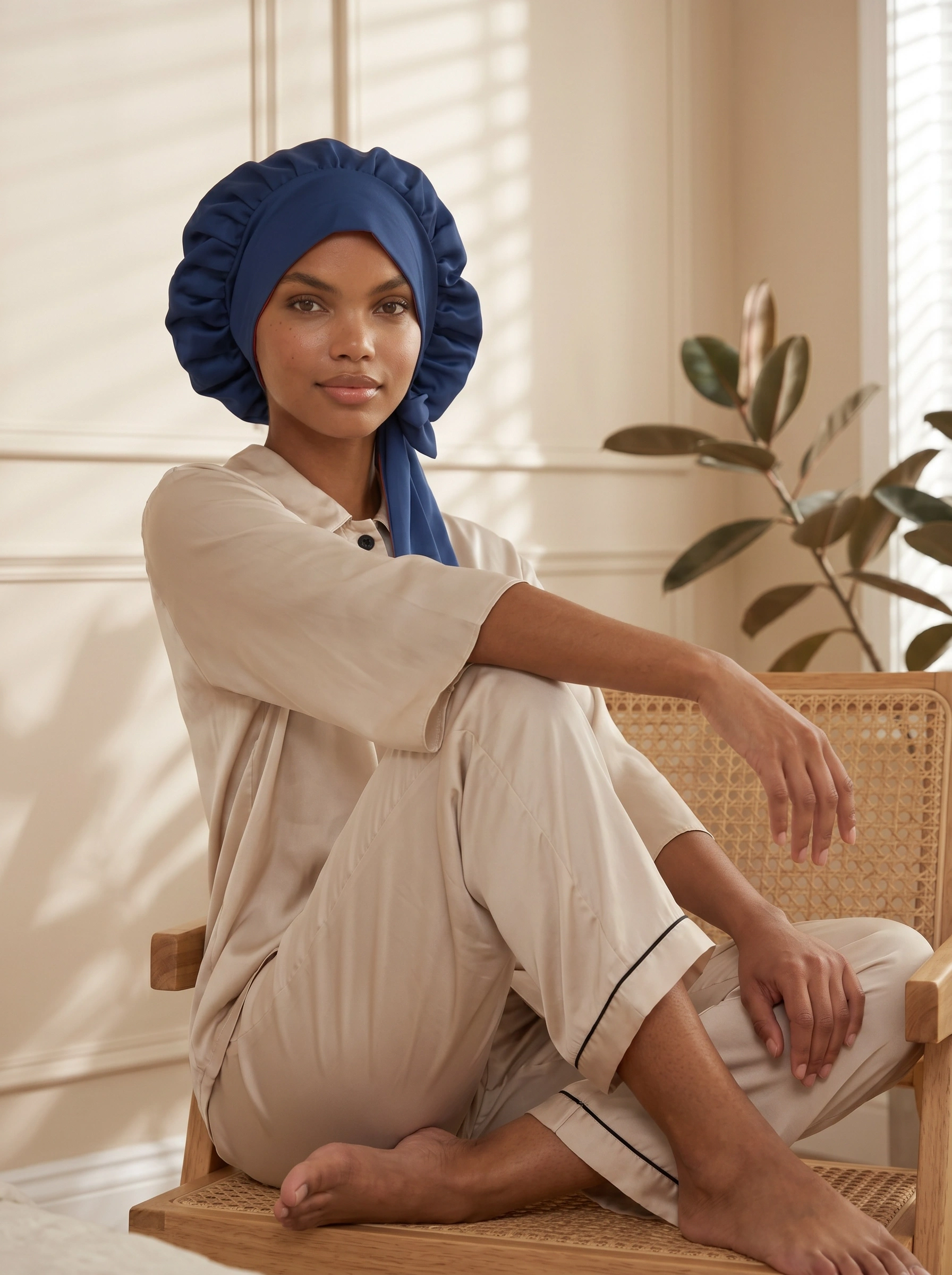 Long-Tie Silk Bonnet - 'BowTie'