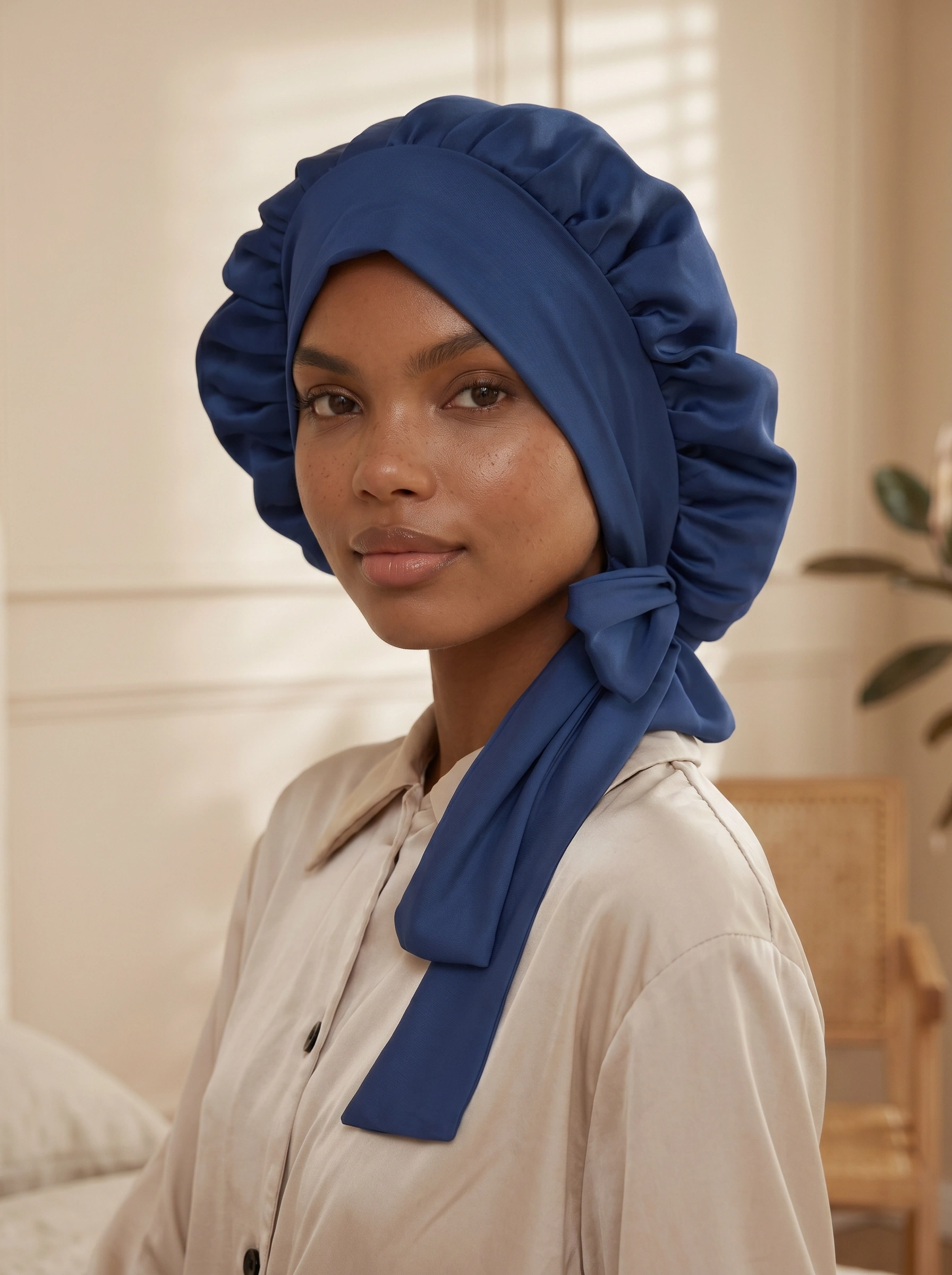 Long-Tie Silk Bonnet - 'BowTie'