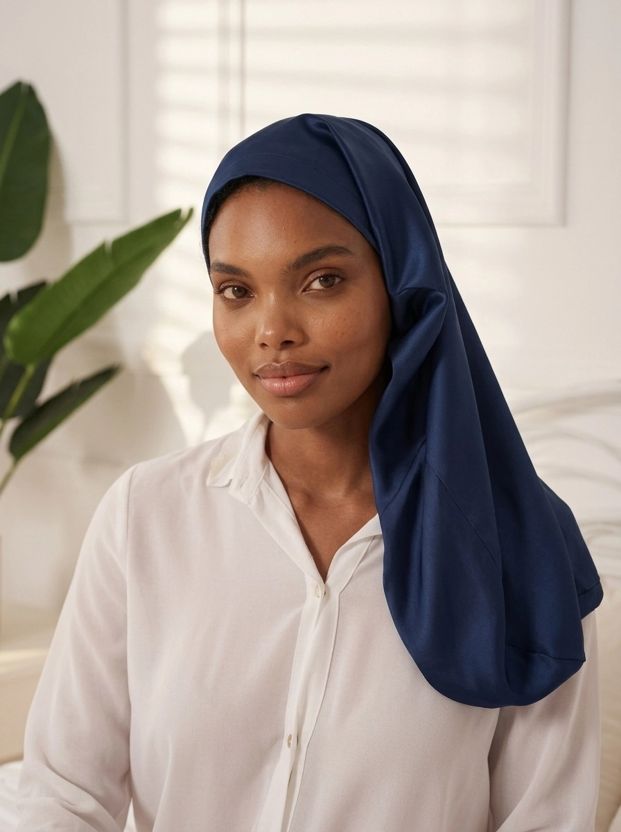 Long Half-Elastic Back Silk Bonnet - 'ForeFree'