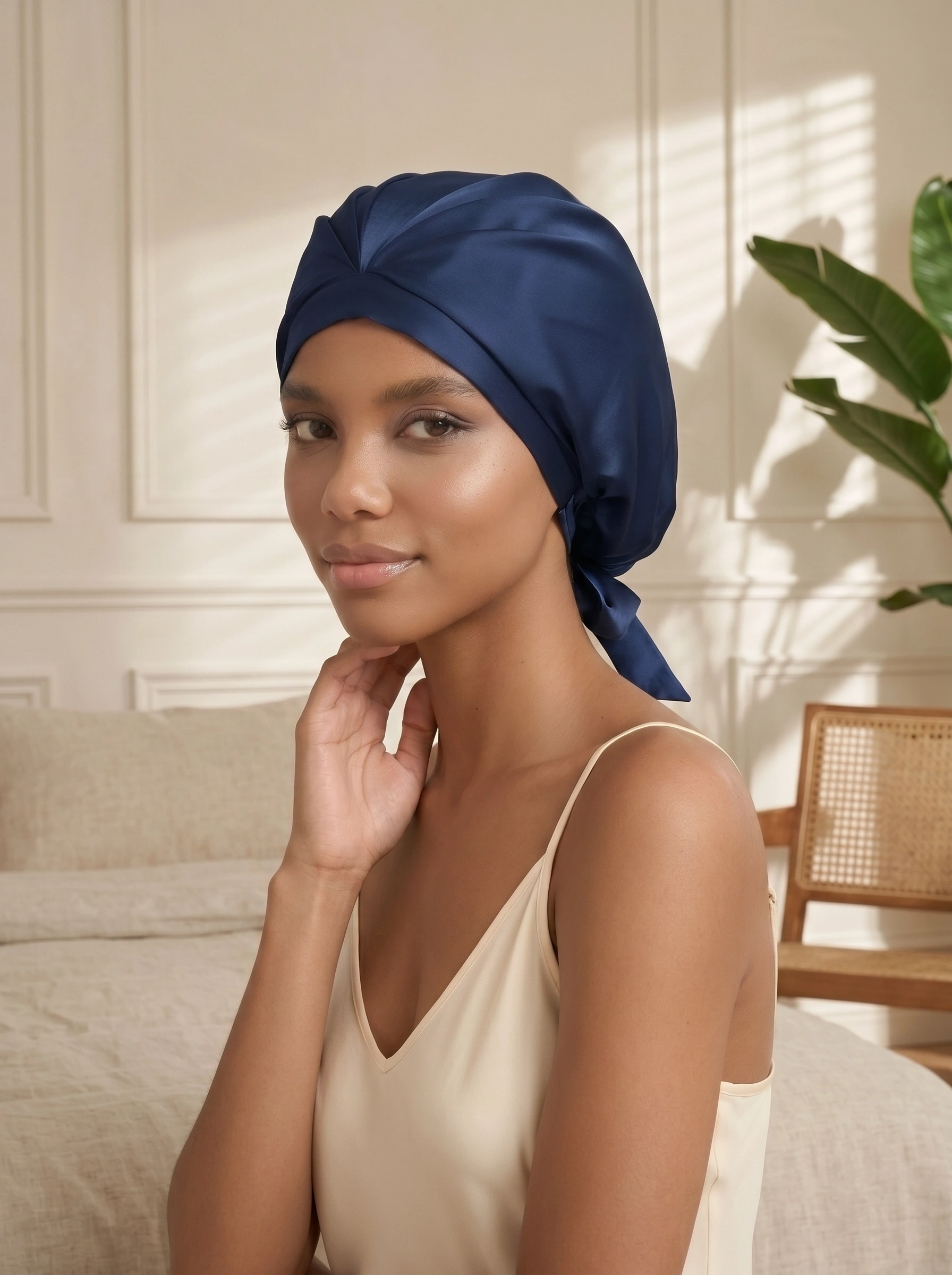 Tie-Back Silk Turban - 'KnotTie'