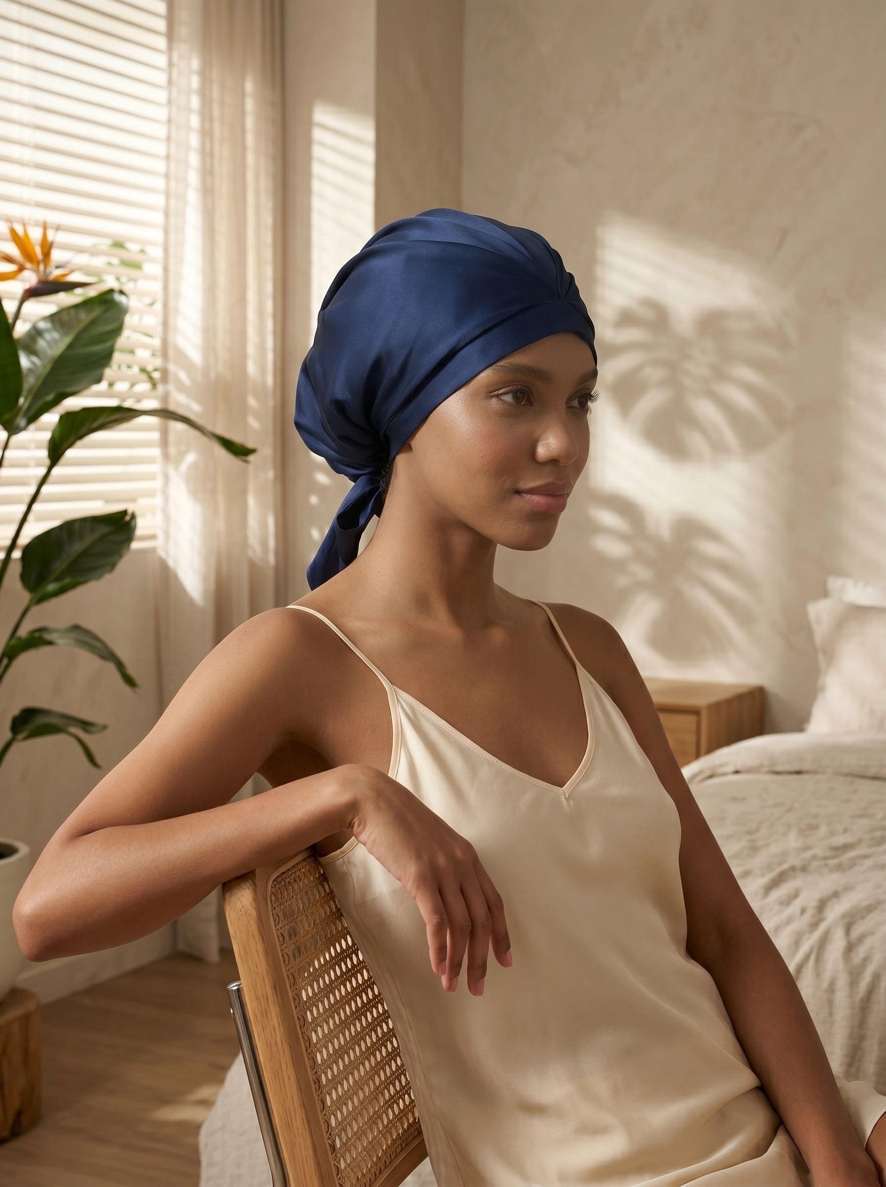 Tie-Back Silk Turban - 'KnotTie'