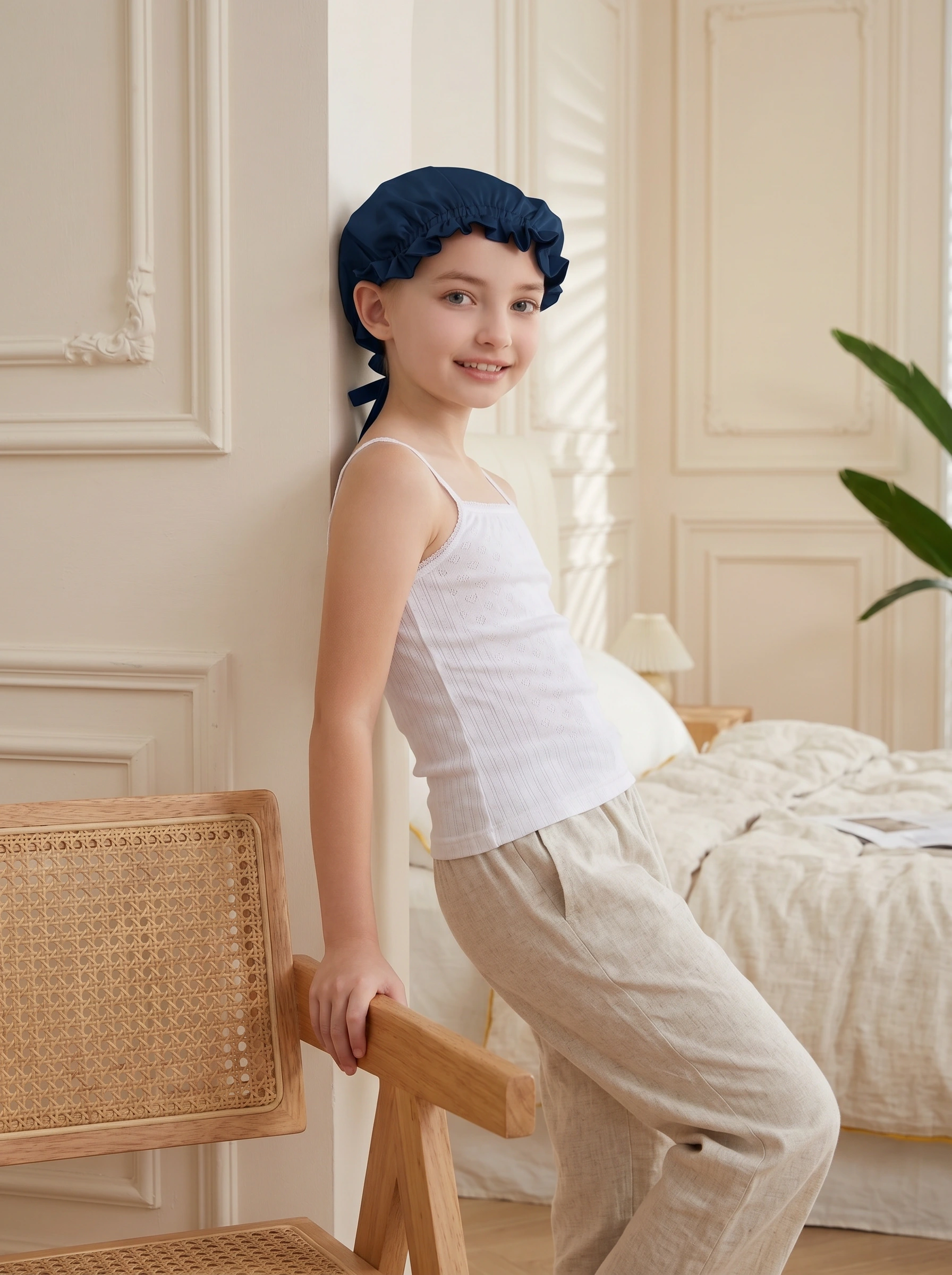 Reversible Floral-Print Silk Sleep Cap - 'KidDuo'