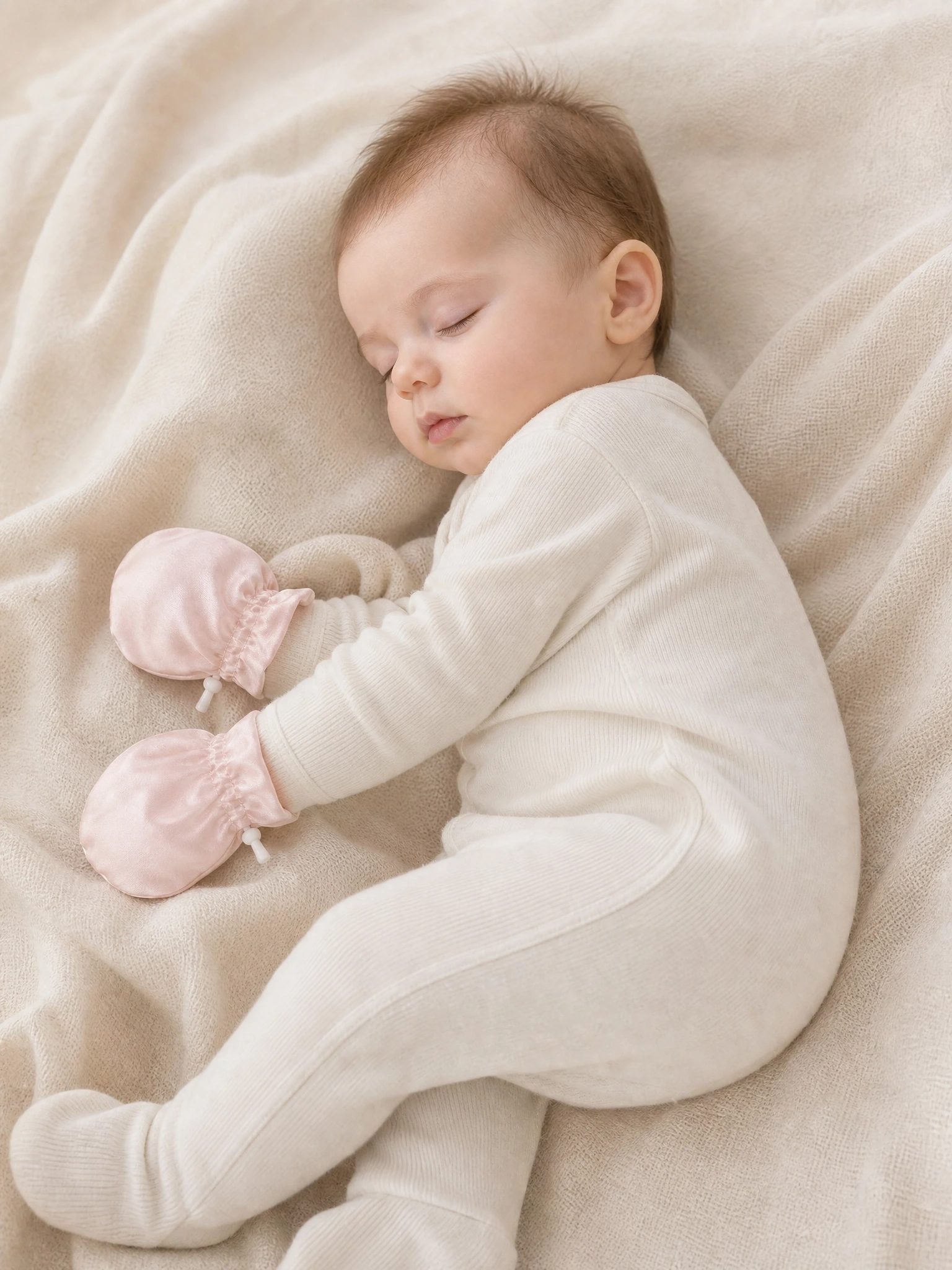 Silk Newborn Scratch Mittens-Set of 4 Macaron Colors