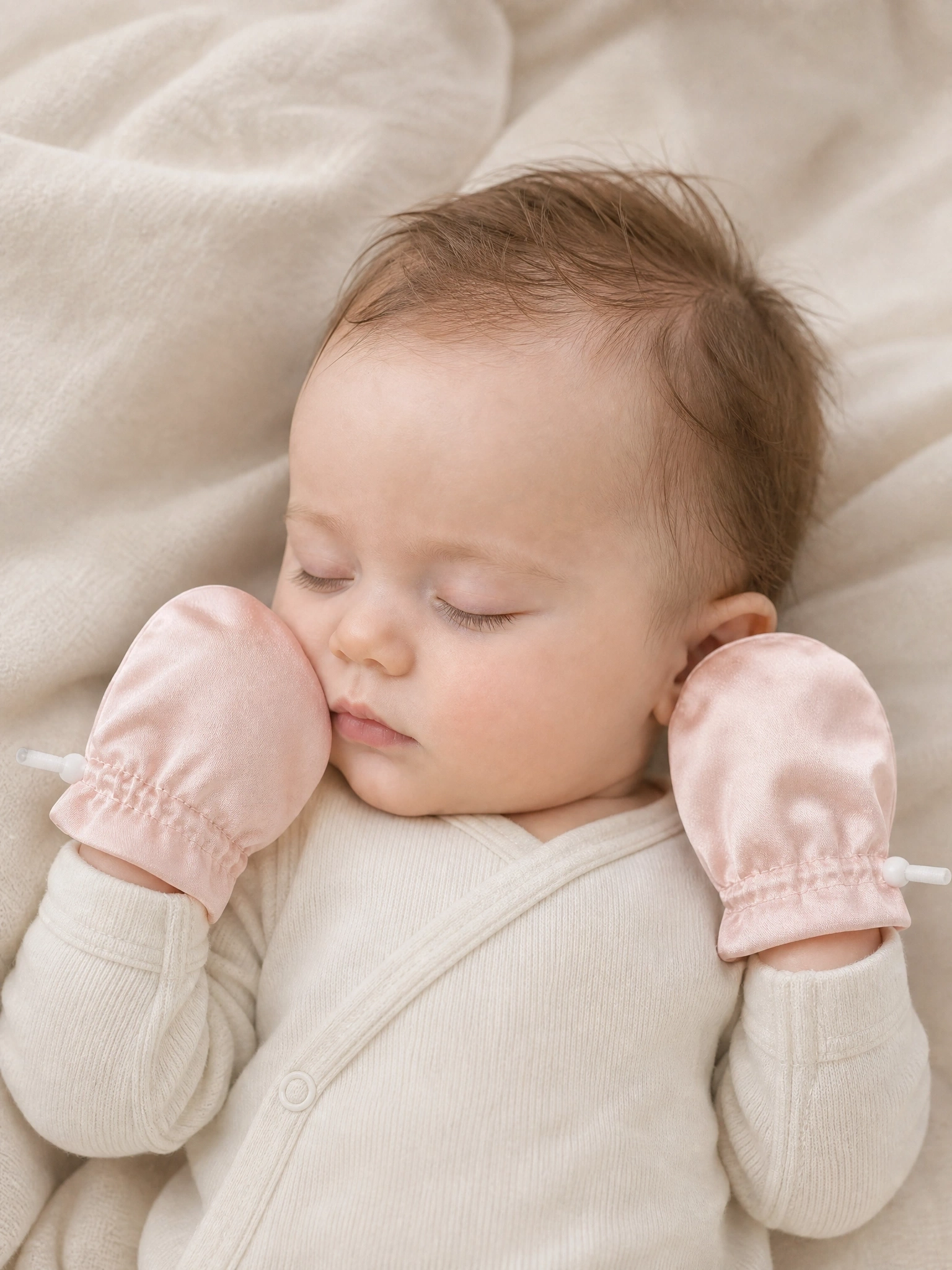 Silk Newborn Scratch Mittens-Set of 4 Macaron Colors