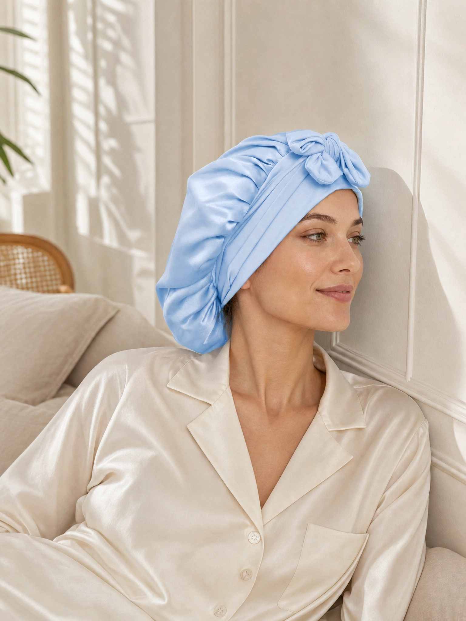 Long-Tie Silk Bonnet - 'BowTie'