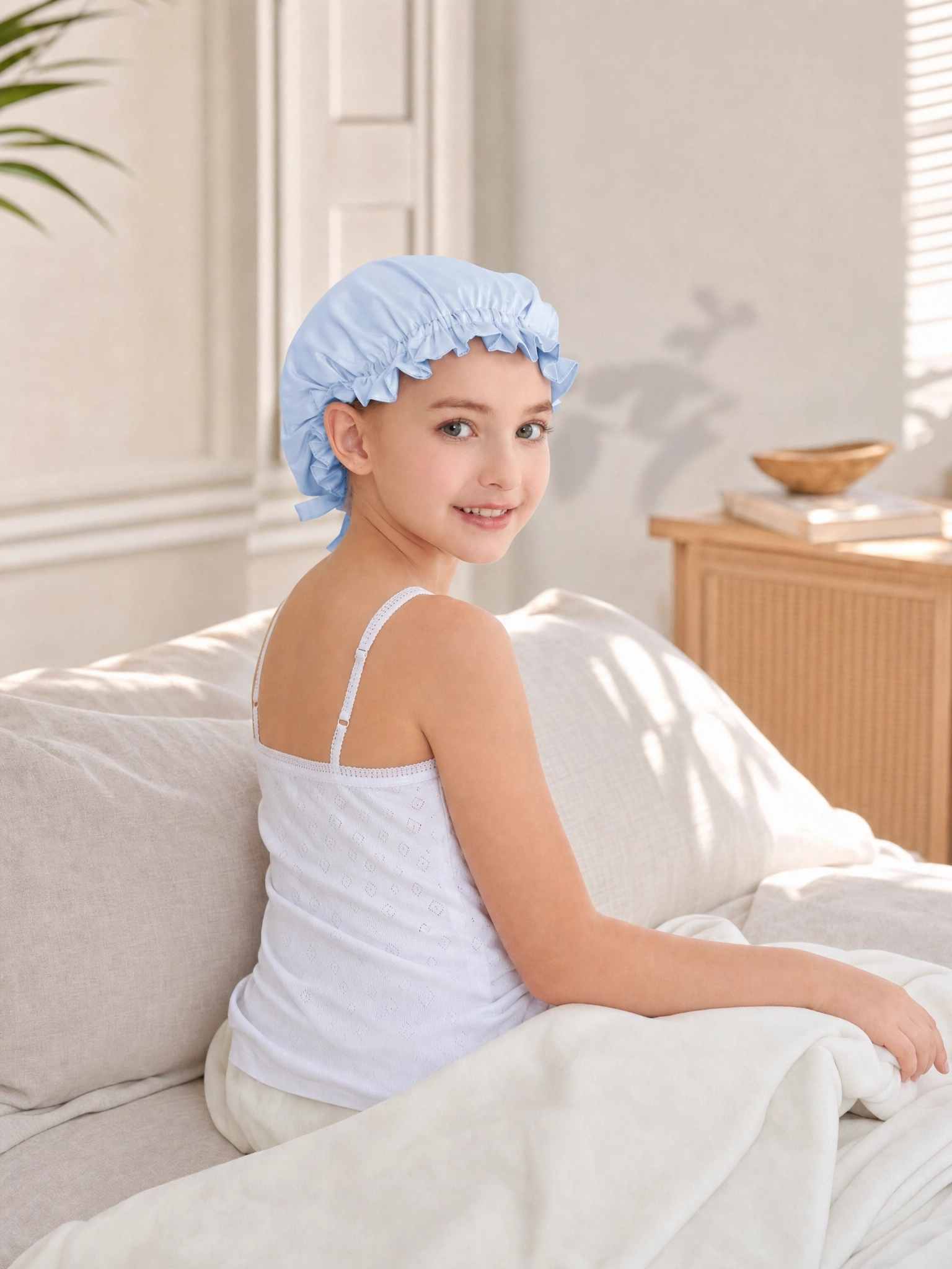 Reversible Floral-Print Silk Sleep Cap - 'KidDuo'