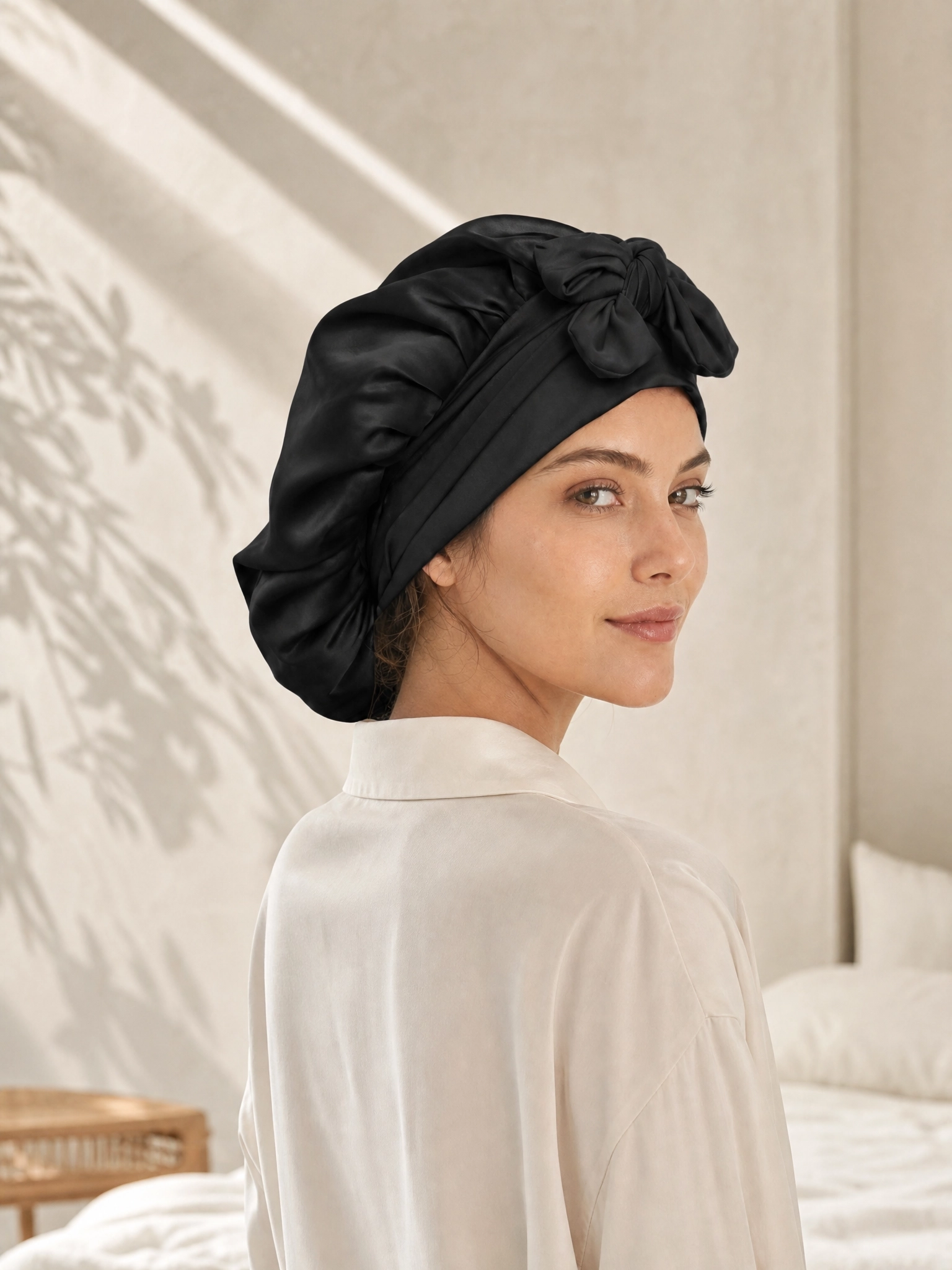 Long-Tie Silk Bonnet - 'BowTie'