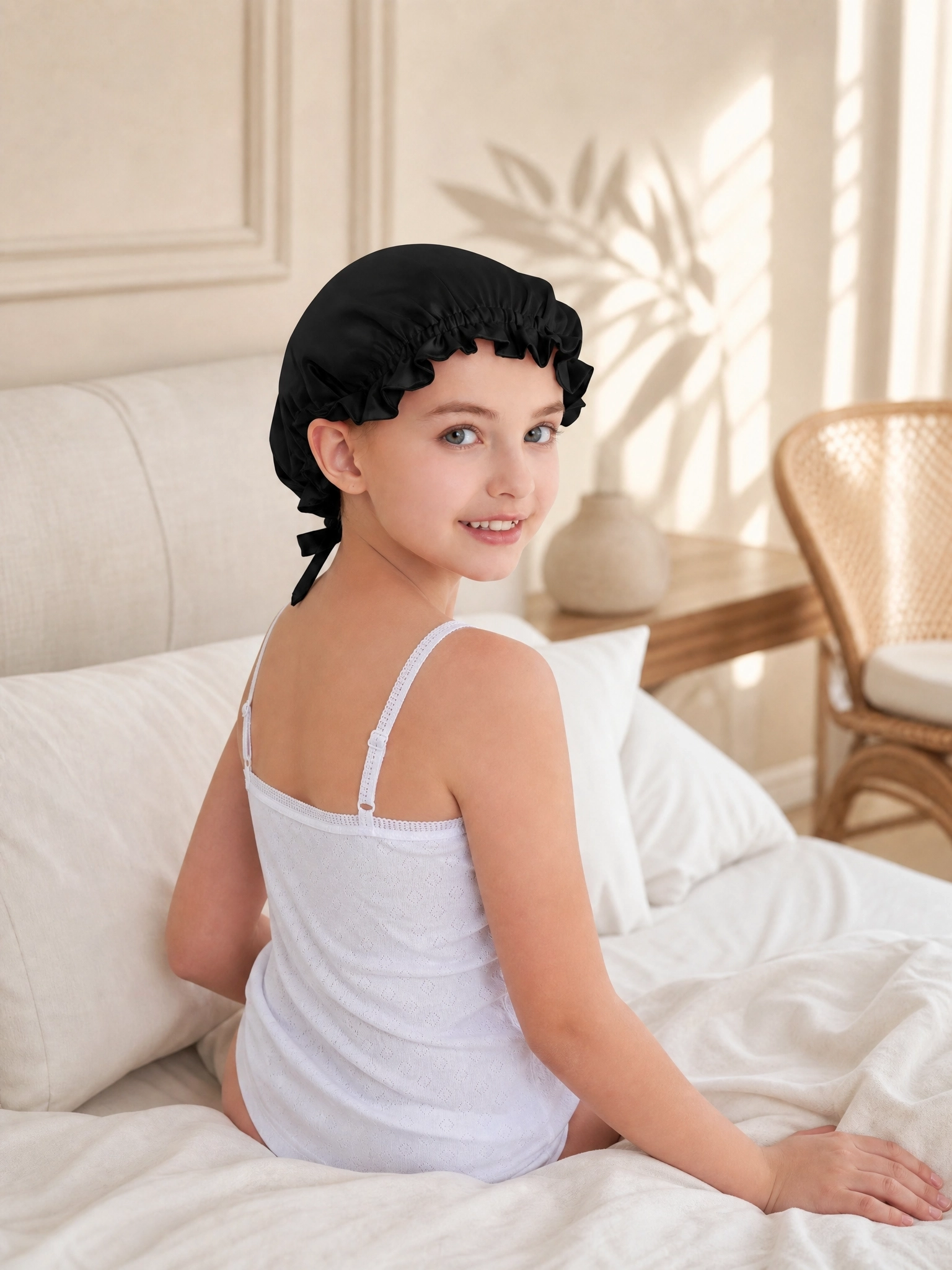 Reversible Floral-Print Silk Sleep Cap - 'KidDuo'